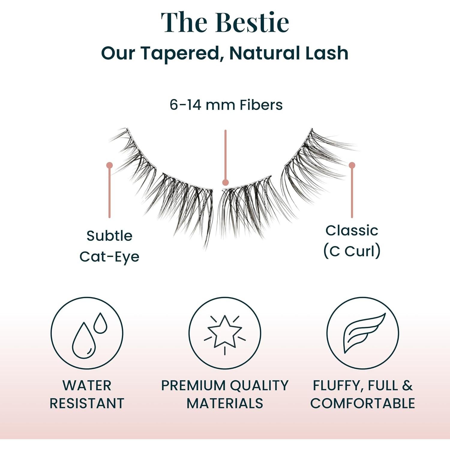 Kit de Extensiones de Pestañas FlutterHabit - 3 Juegos + Pegamento