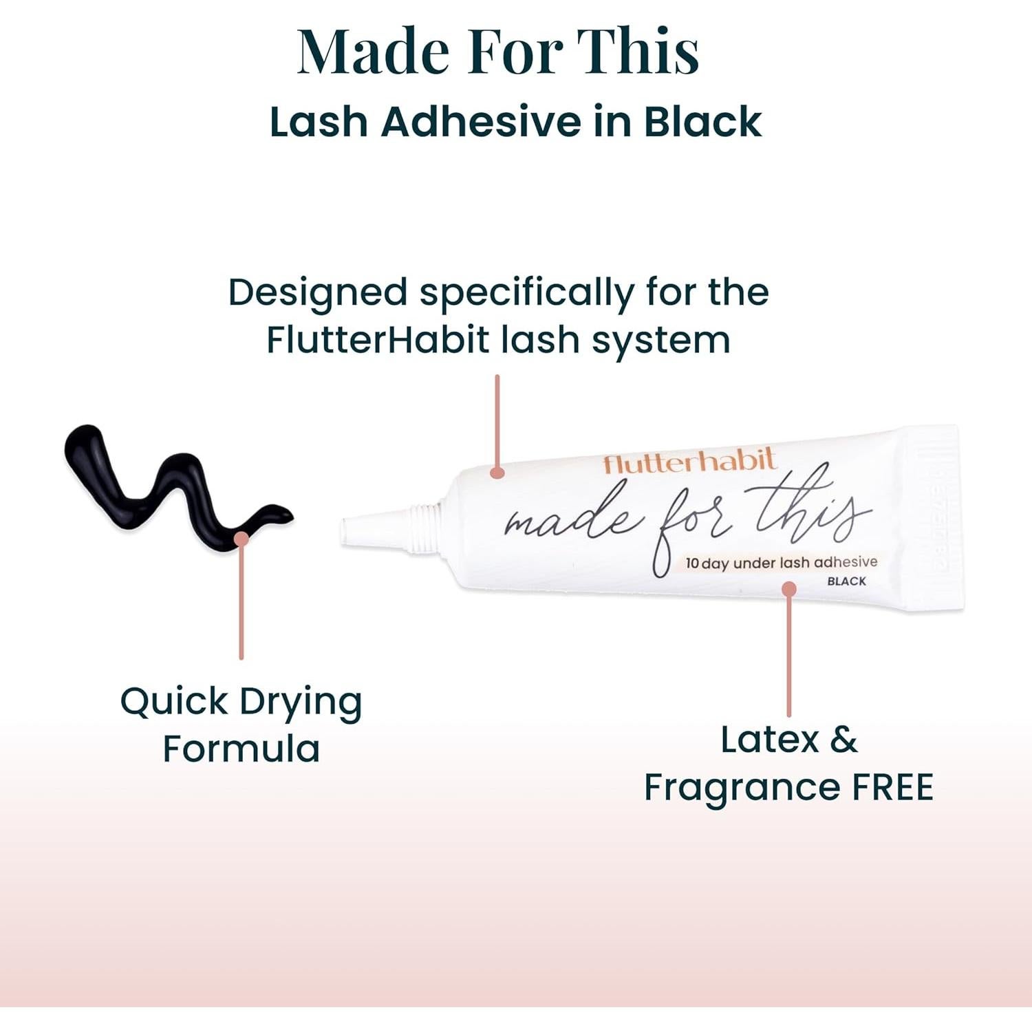 Kit de Extensiones de Pestañas FlutterHabit - 3 Juegos + Pegamento