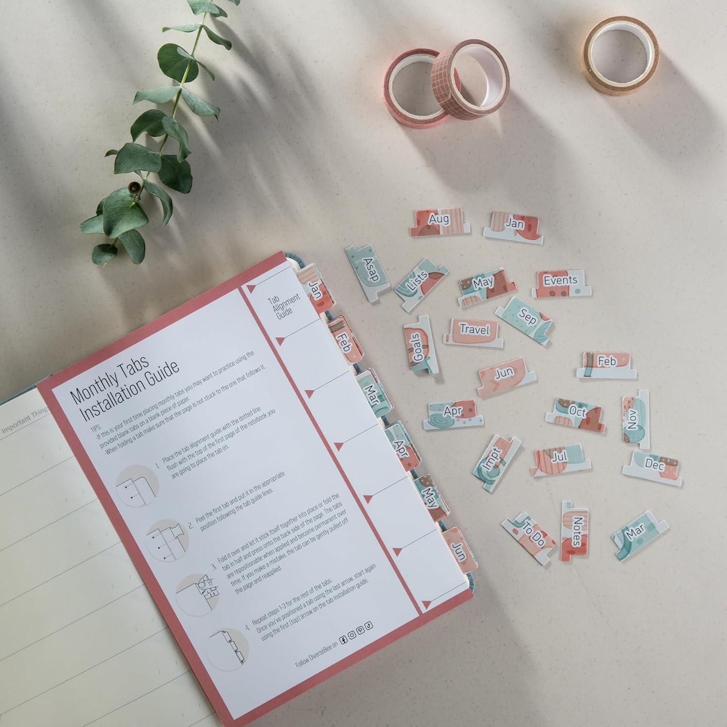 Planificador Laminado DiverseBee - 24 Pestañas Geométricas