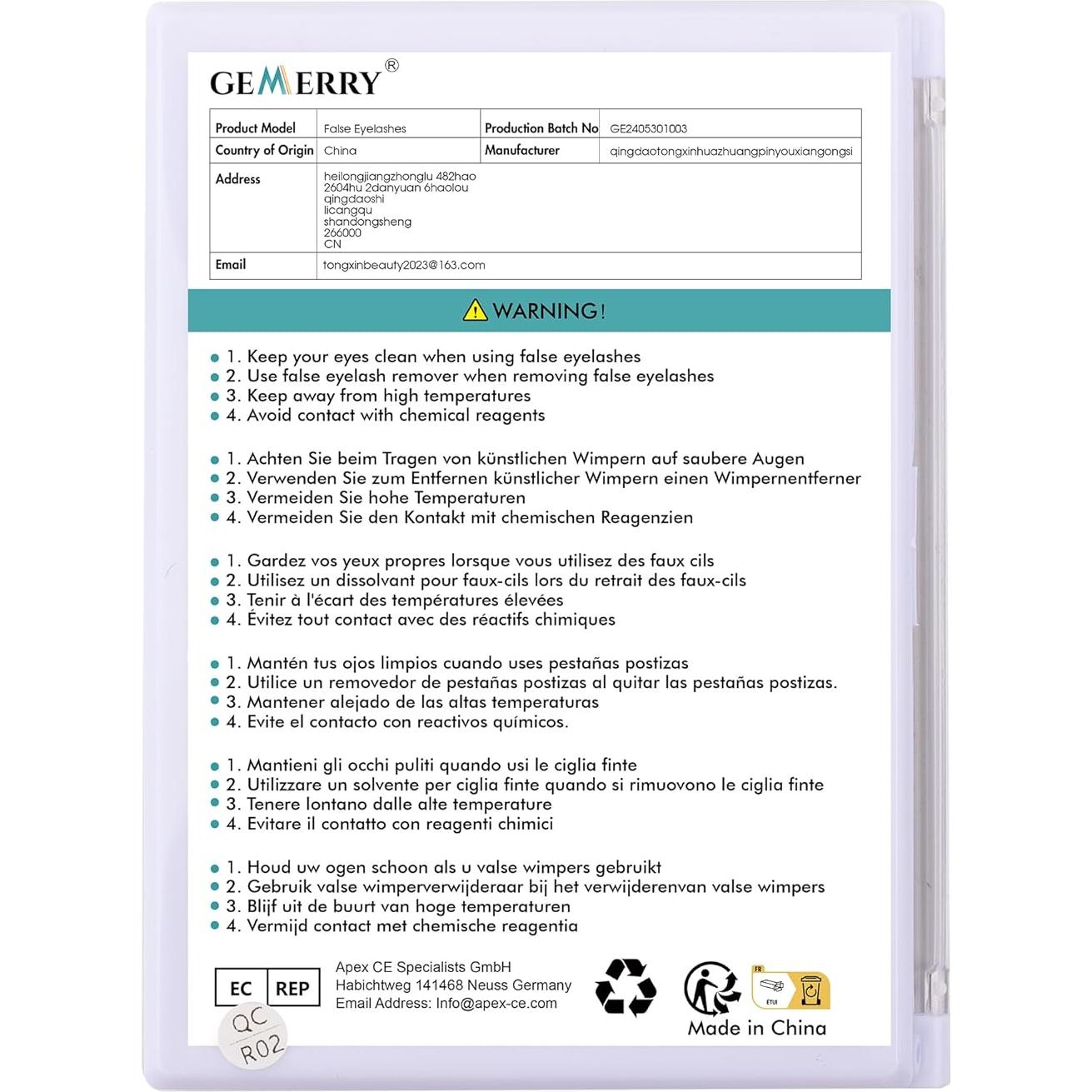 GEMERRY Extensiones de Pestañas 280pcs 100D D Curl 10-18mm