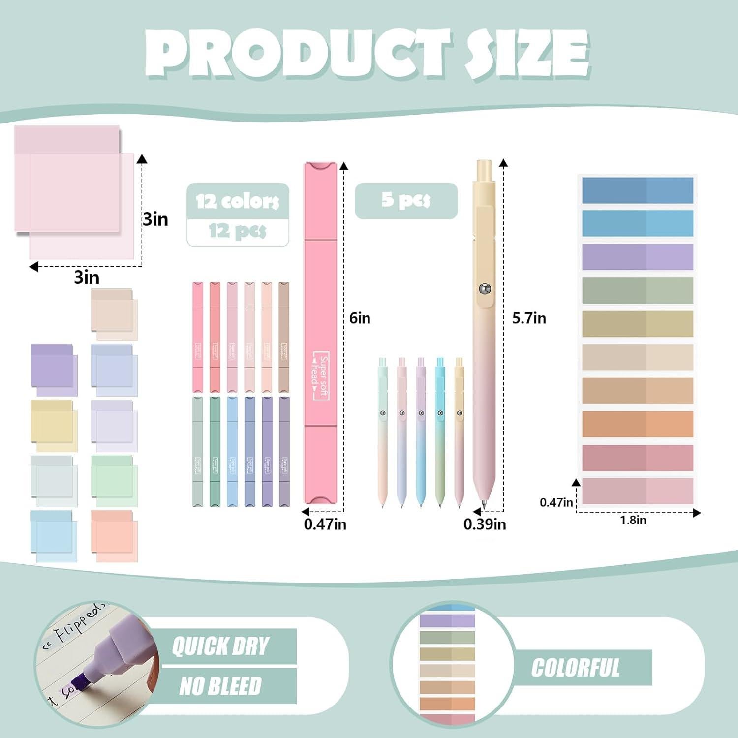 Kit de Anotación Jutom 38 Pcs con Marcadores y Notas Adhesivas