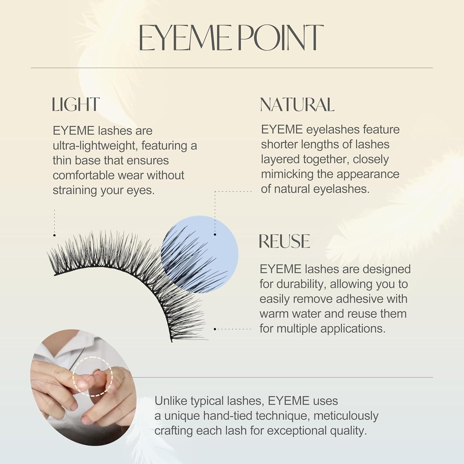 Pestañas Postizas EYEME NO.30 - Paquete de 5, Ligeras y Naturales