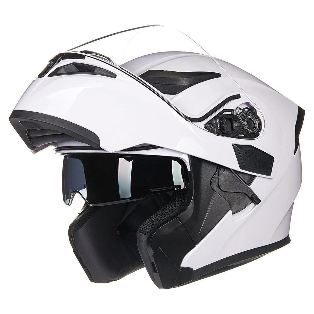 ILM Motorcycle Dual Visor Flip up Modular Full Face Helmet DOT 6 Colors Model 902