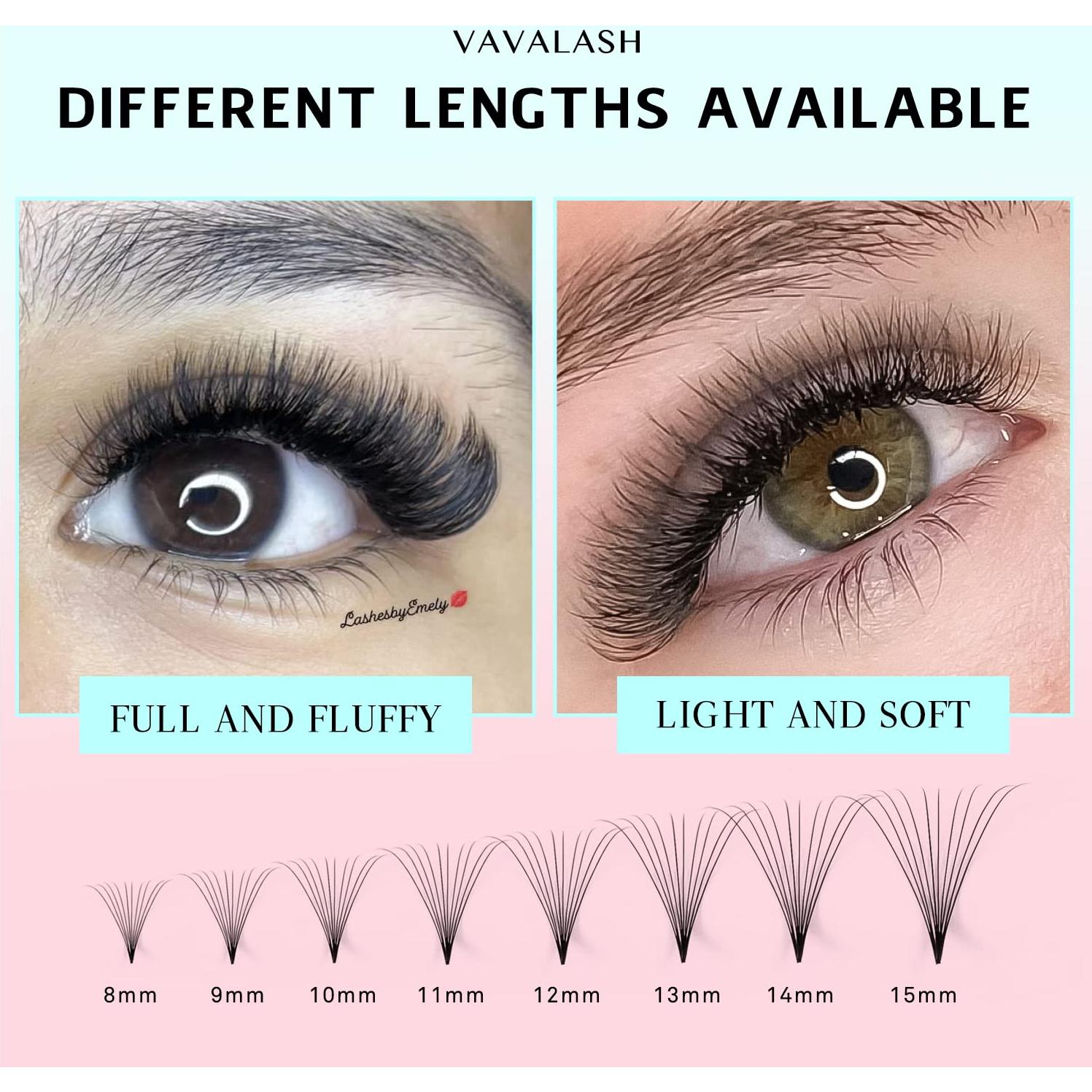 Ventiladores de Pestañas Premontados VAVALASH 600 Unidades 8-15mm