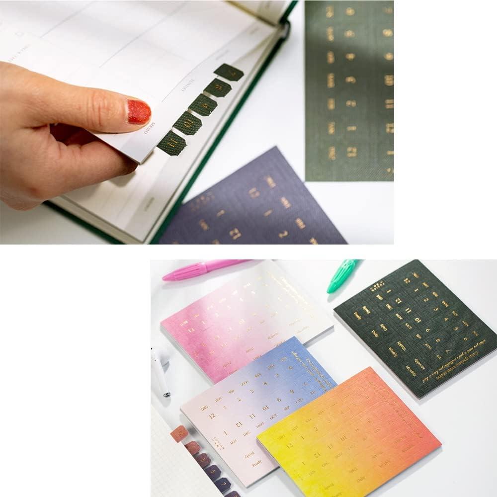 10 Hojas Pestañas Adhesivas Mensuales Etncy Life Coloridas