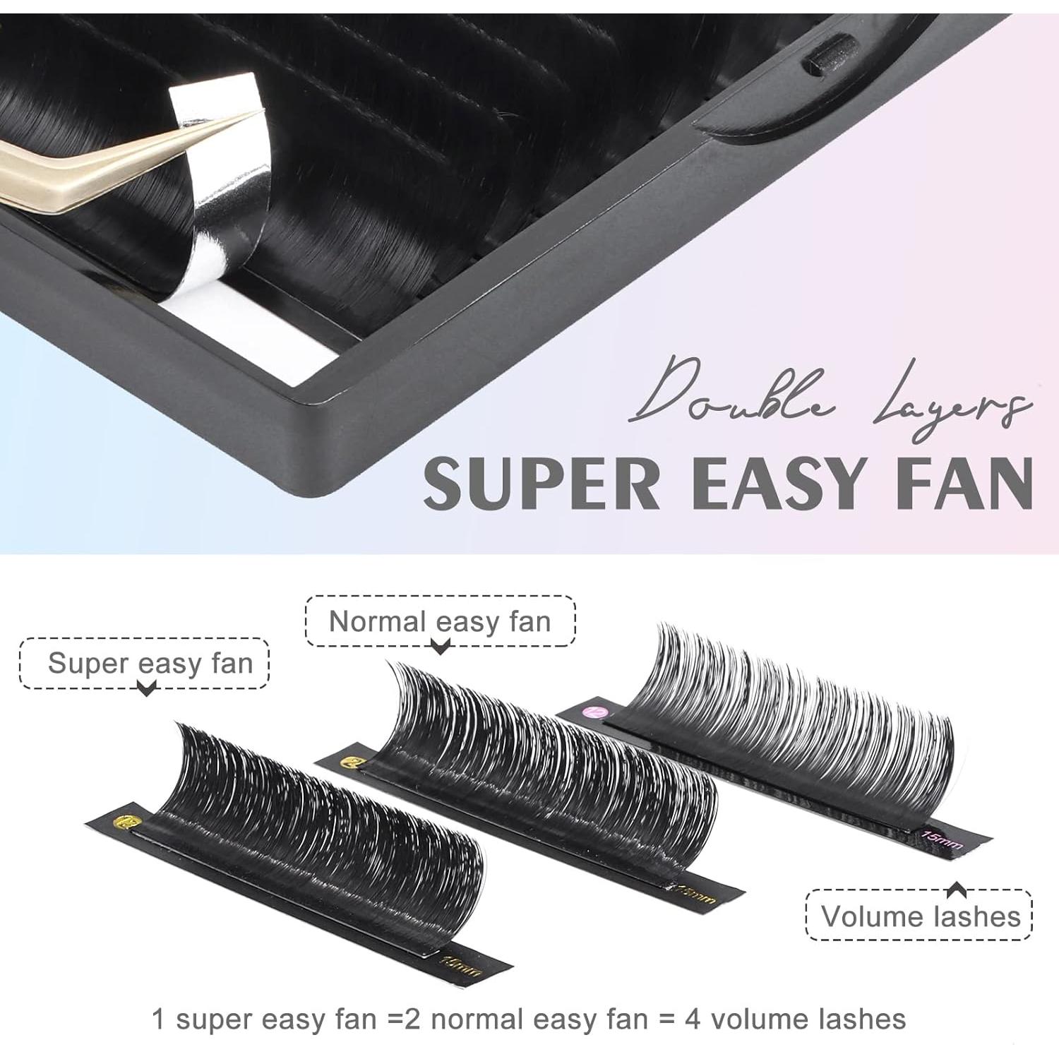 Extensiones de Pestañas de Volumen DF Easy Fan 0.07 D 15-20mm