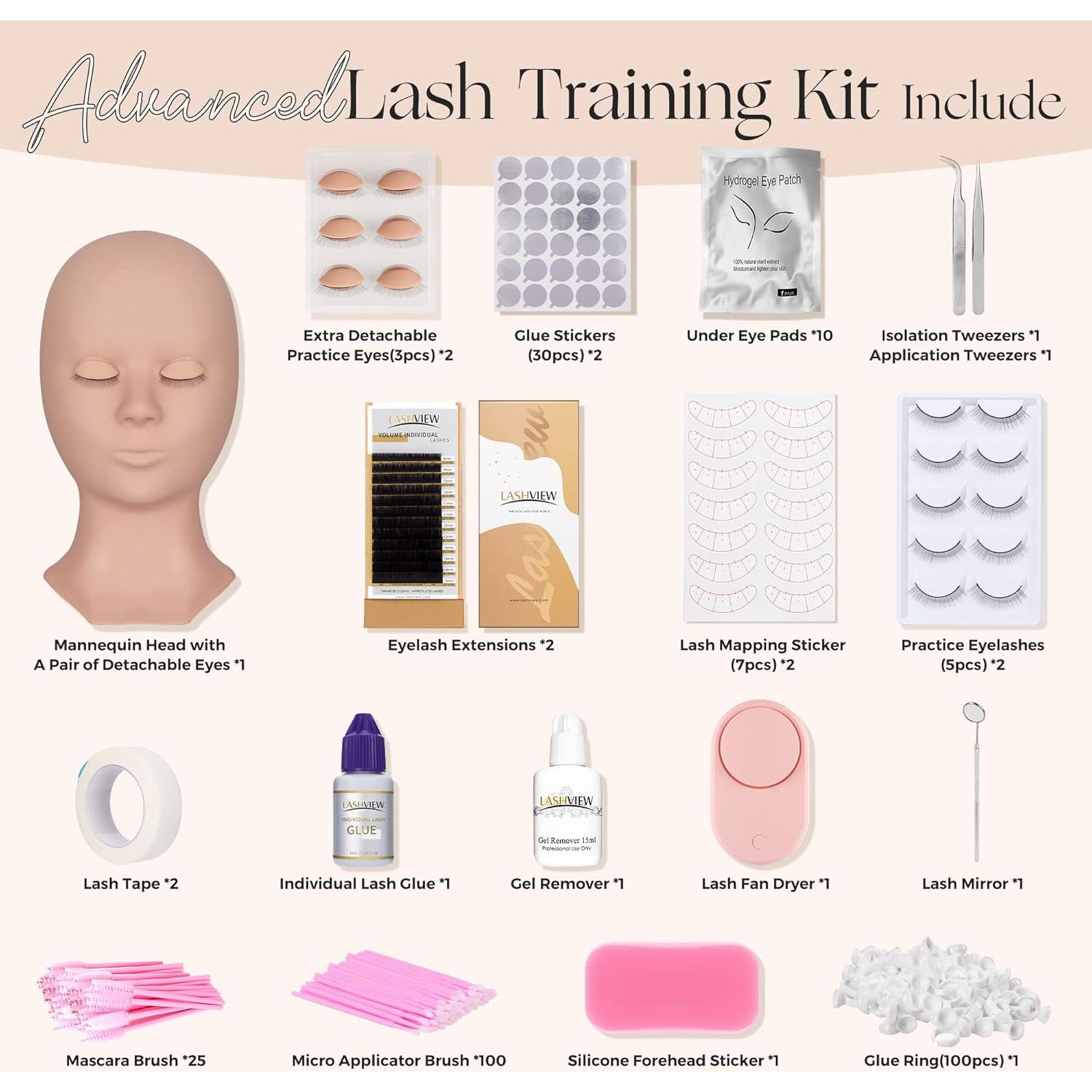 Kit de Extensión de Pestañas LASHVIEW 338pcs para Principiantes