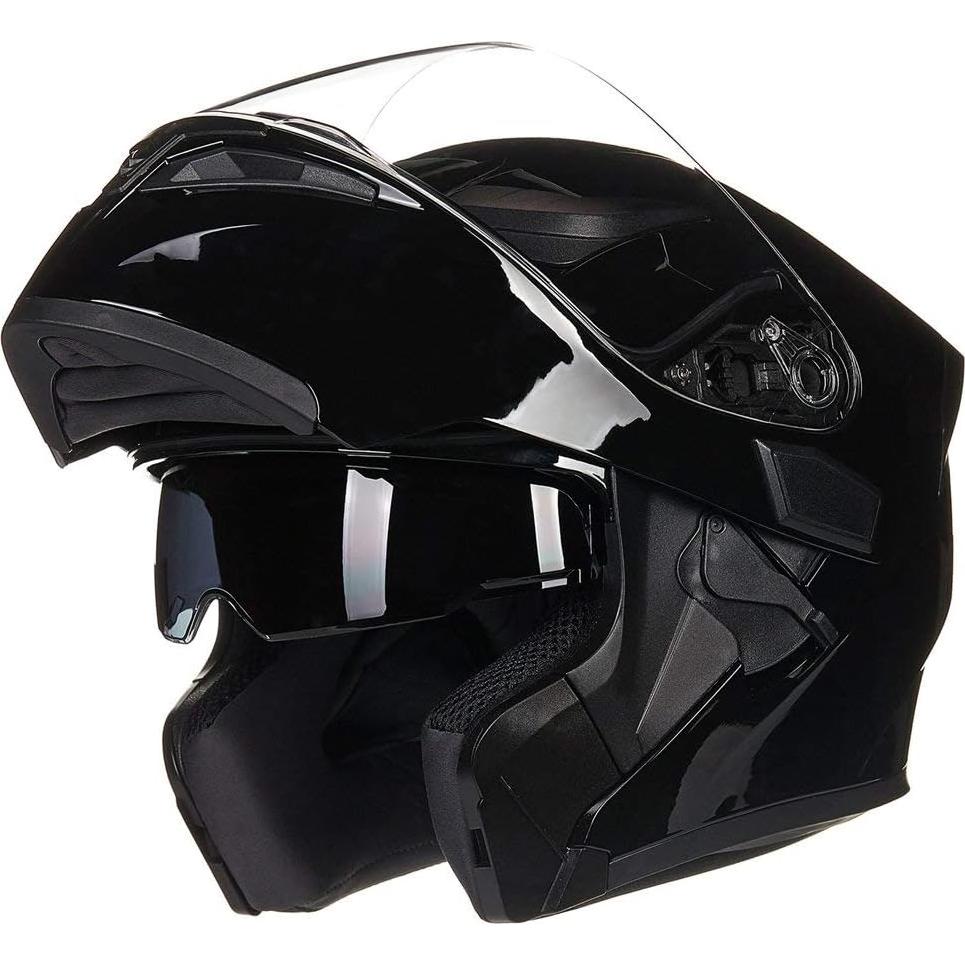 ILM Motorcycle Dual Visor Flip up Modular Full Face Helmet DOT 6 Colors Model 902