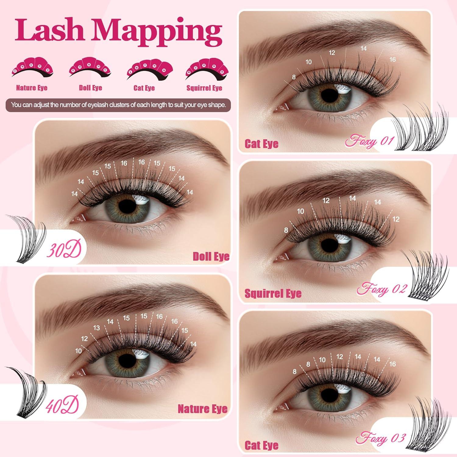 Grupos de Pestañas Wispy CCODDY 30D 40D 8-16MM para DIY