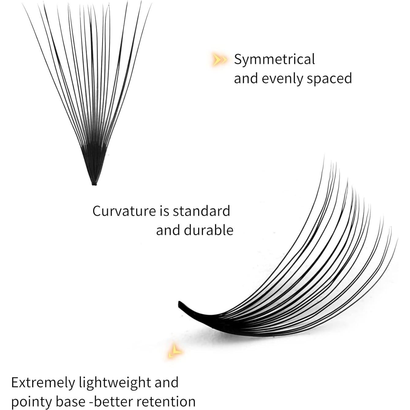 Extensiones de Pestañas 20D FADLASH 1000 Fans Premontados 9-16mm
