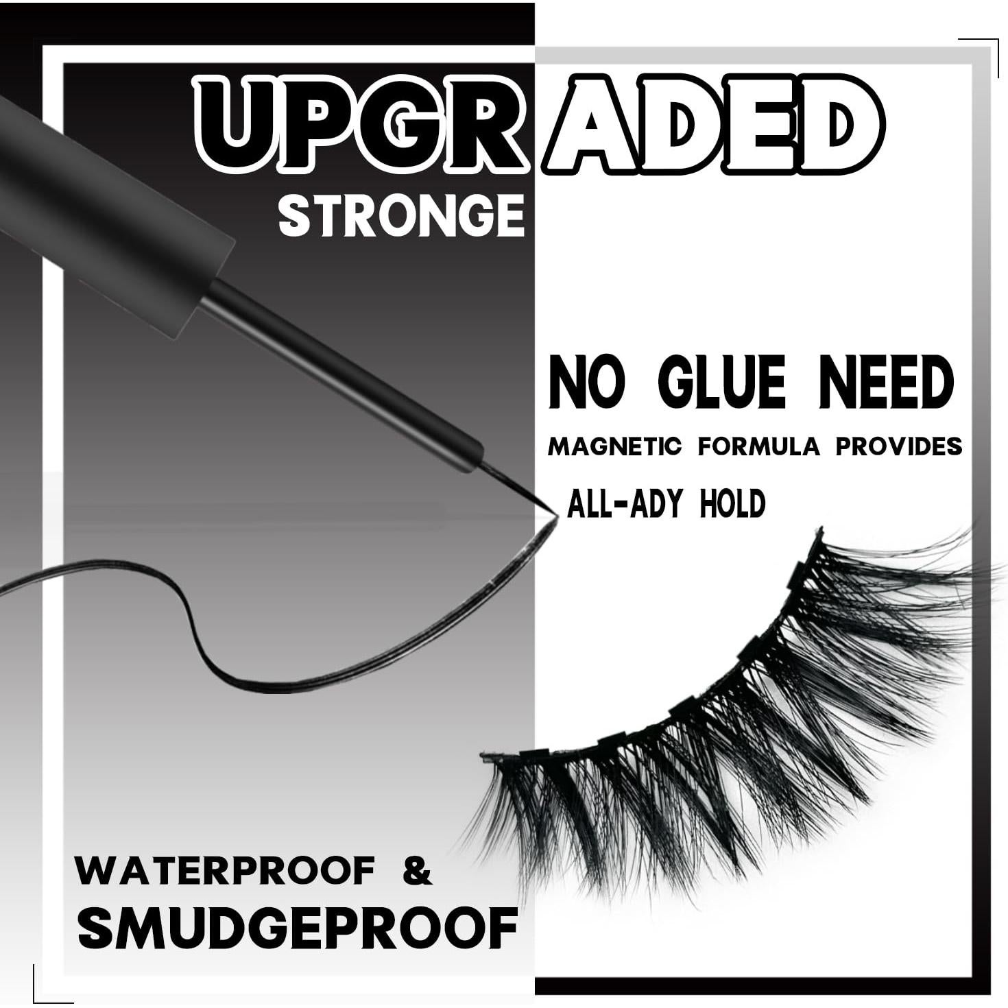 Kit de Pestañas Magnéticas AulanRose con Delineador Impermeable