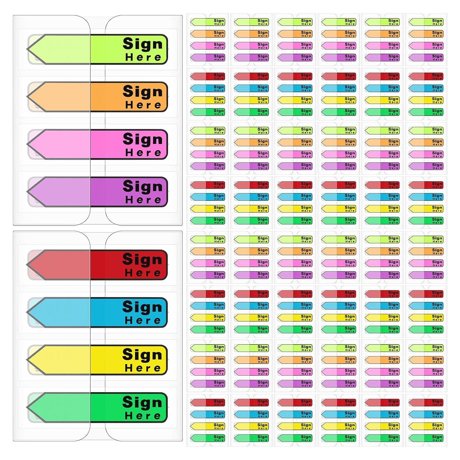 Etiquetas de Señal Aquí Tatuo 4800 Pcs 8 Colores Neón
