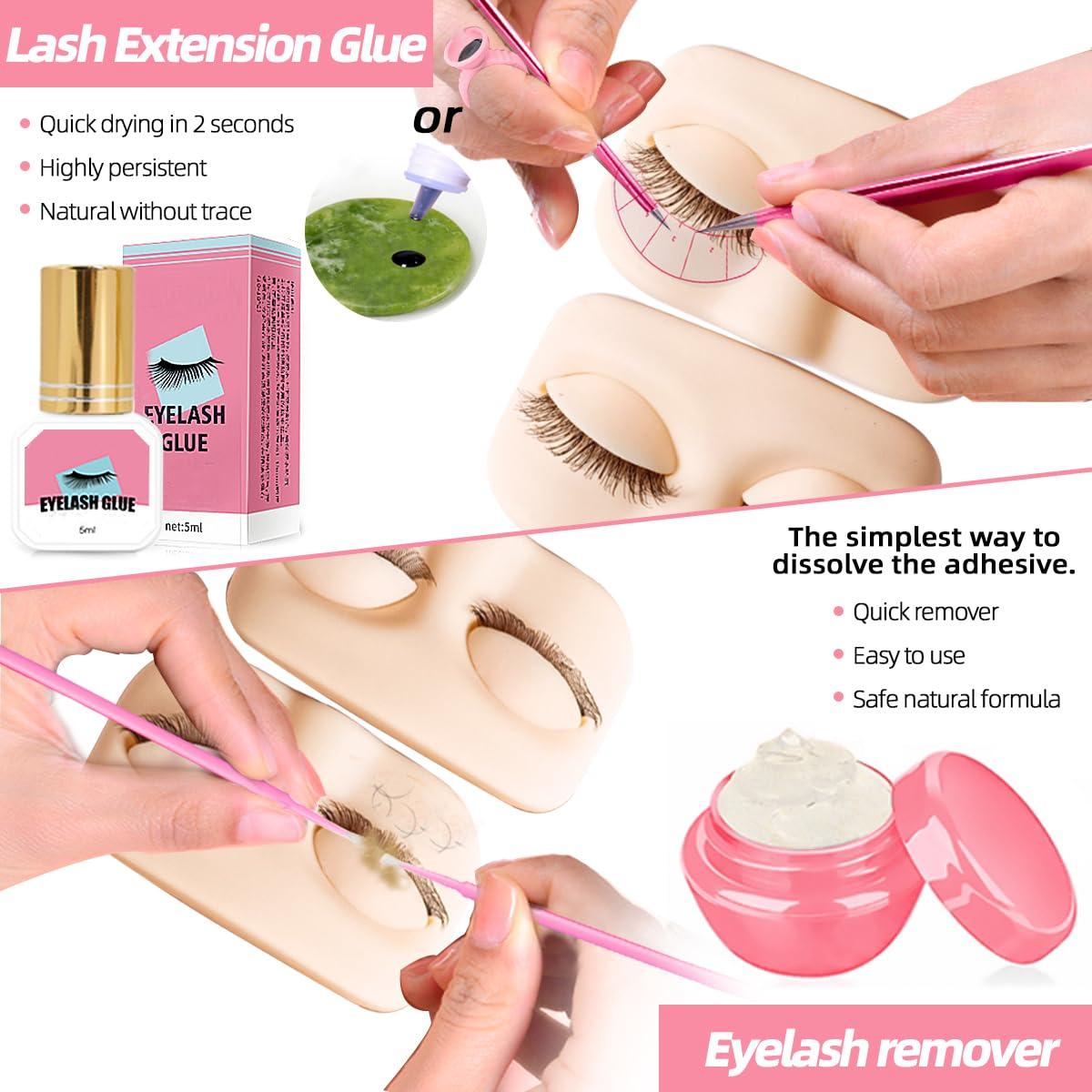 Kit de Extensión de Pestañas DNSGOOR para Principiantes 0.07D 8-15mm