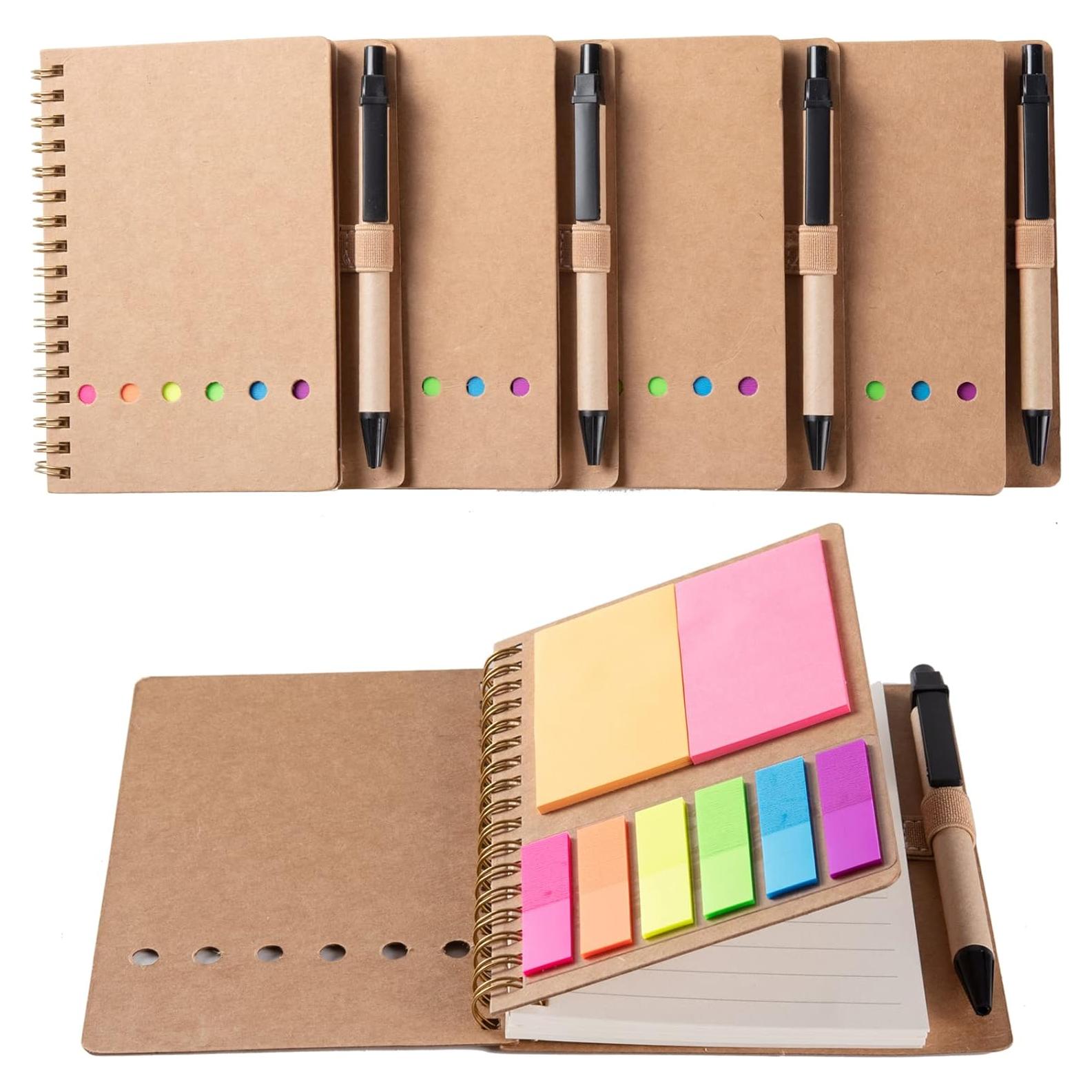 4 Cuadernos Espirales Steno WILFANS con Notas y Bolígrafos