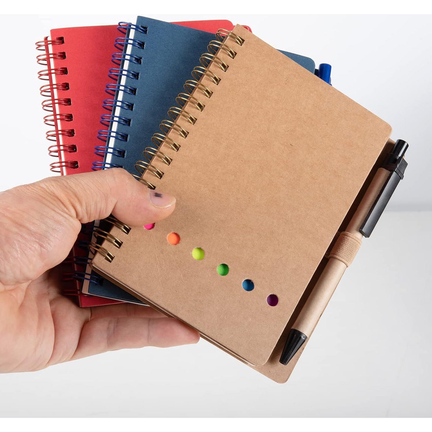 4 Cuadernos Espirales Steno WILFANS con Notas y Bolígrafos