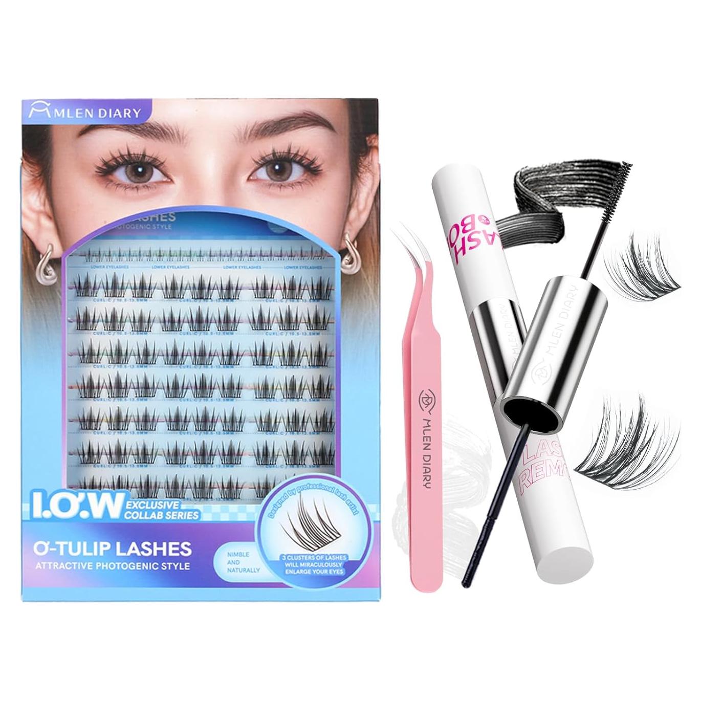 Kit de Pestañas Naturales MLEN DIARY 105 Pcs 10.5-13.5mm