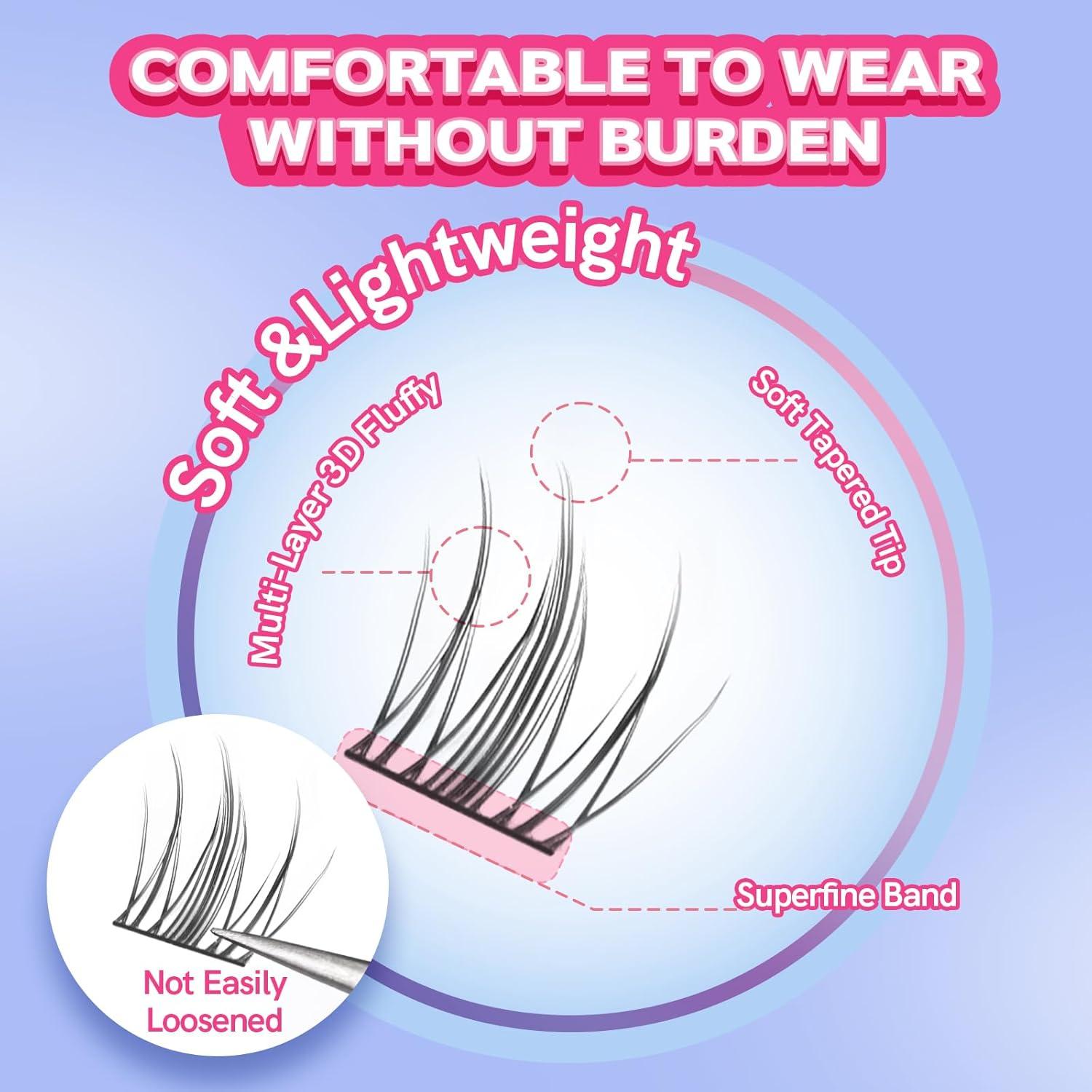 Kit de Pestañas Naturales MLEN DIARY 105 Pcs 10.5-13.5mm