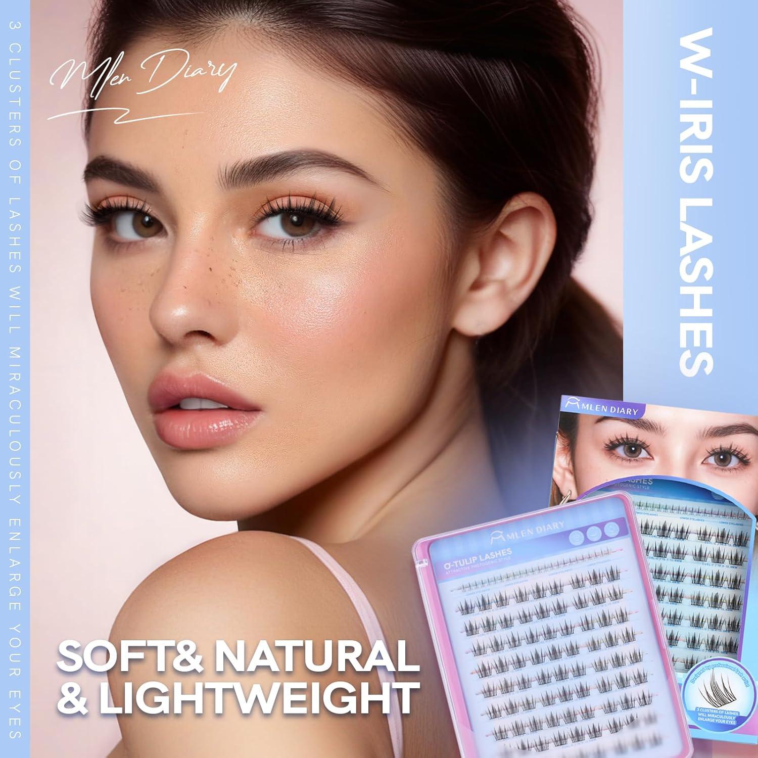 Kit de Pestañas Naturales MLEN DIARY 105 Pcs 10.5-13.5mm