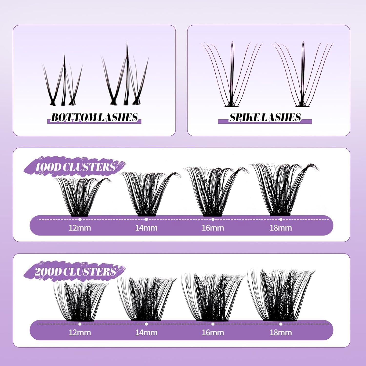 Grupos de Pestañas Inferiores y Superiores 356PCS Wendy Lashes