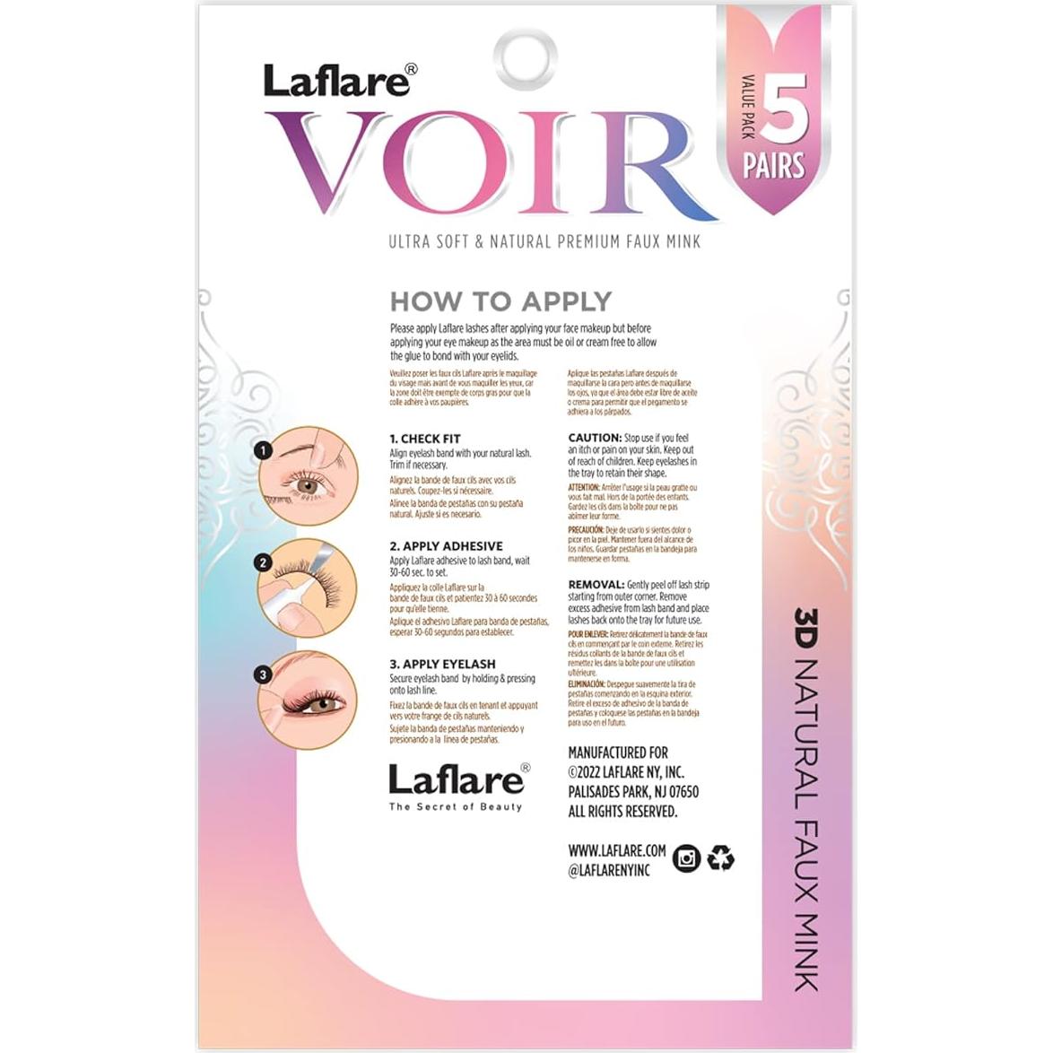 Pestañas Laflare 3D Faux Mink VR08X5P - Ultra Suaves y Reutilizables