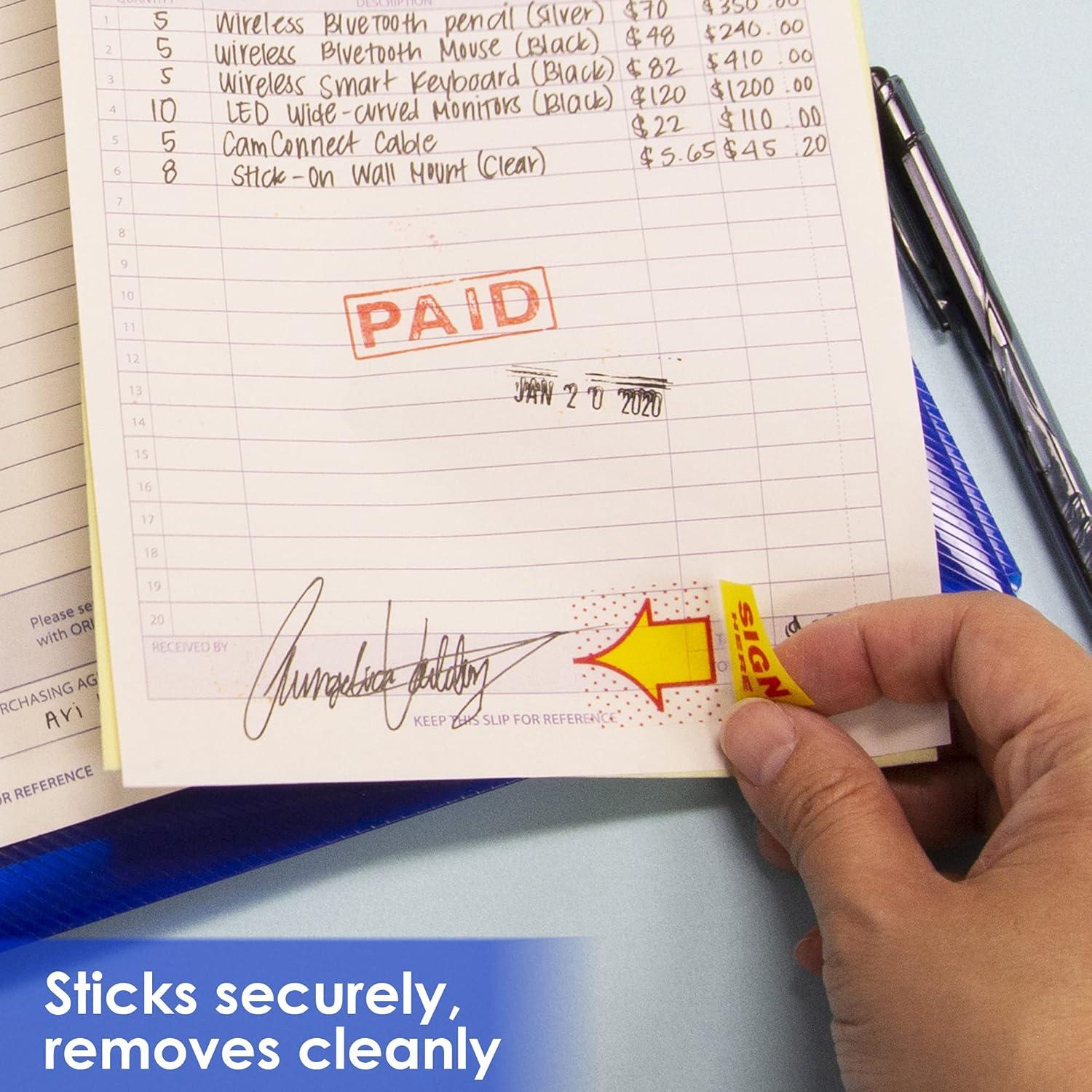 Marcadores de Página Neón BAZIC 24 Paquetes 50 Banderas