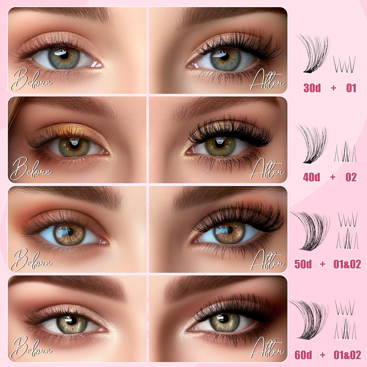 Kit de Extensión de Pestañas CCODDY Fluffy 30D-60D 712 Pcs