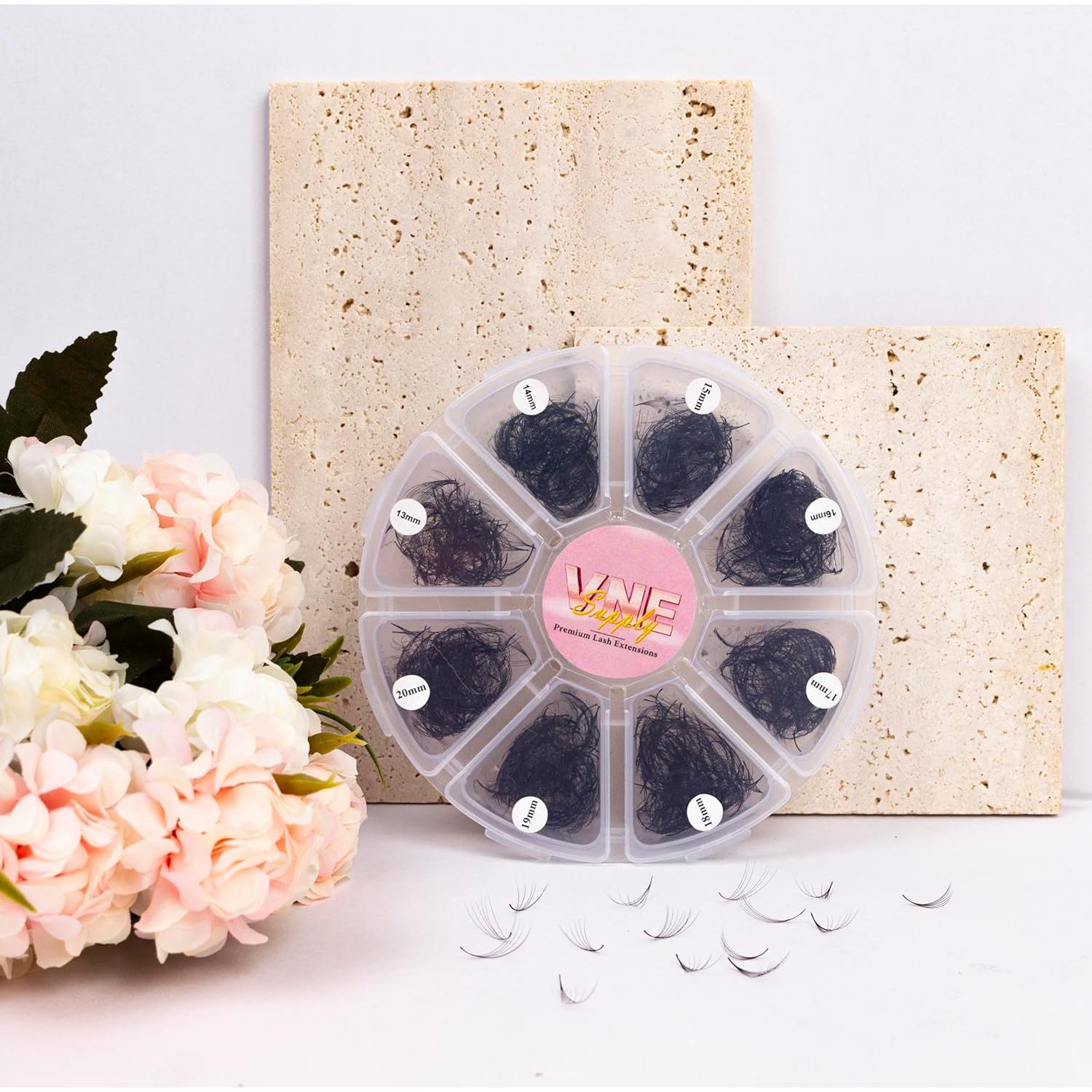 Extensiones de Pestañas VNE 500 Ventiladores 10D C Curl 9-16mm