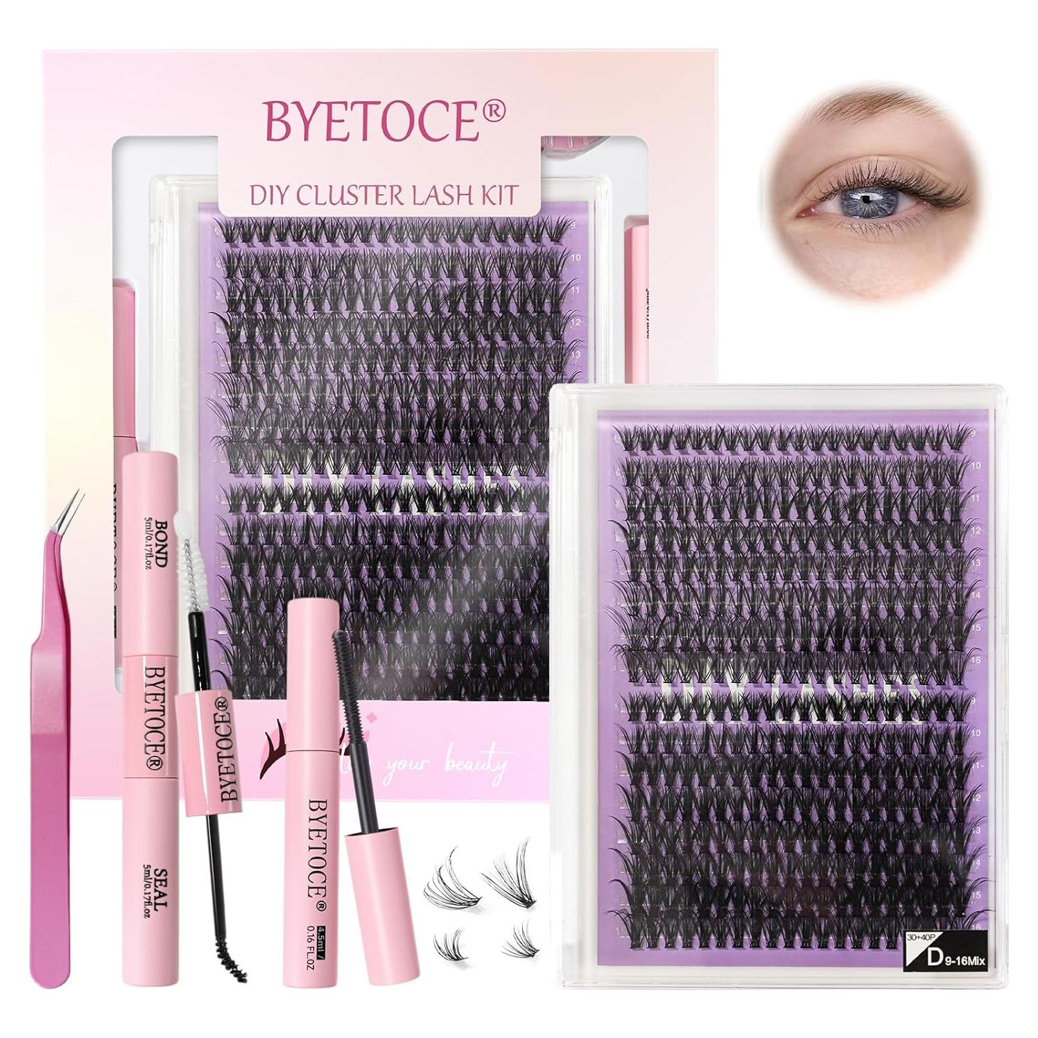 Kit de Extensión de Pestañas 320 Pcs BYETOCE 9-16MM Natural