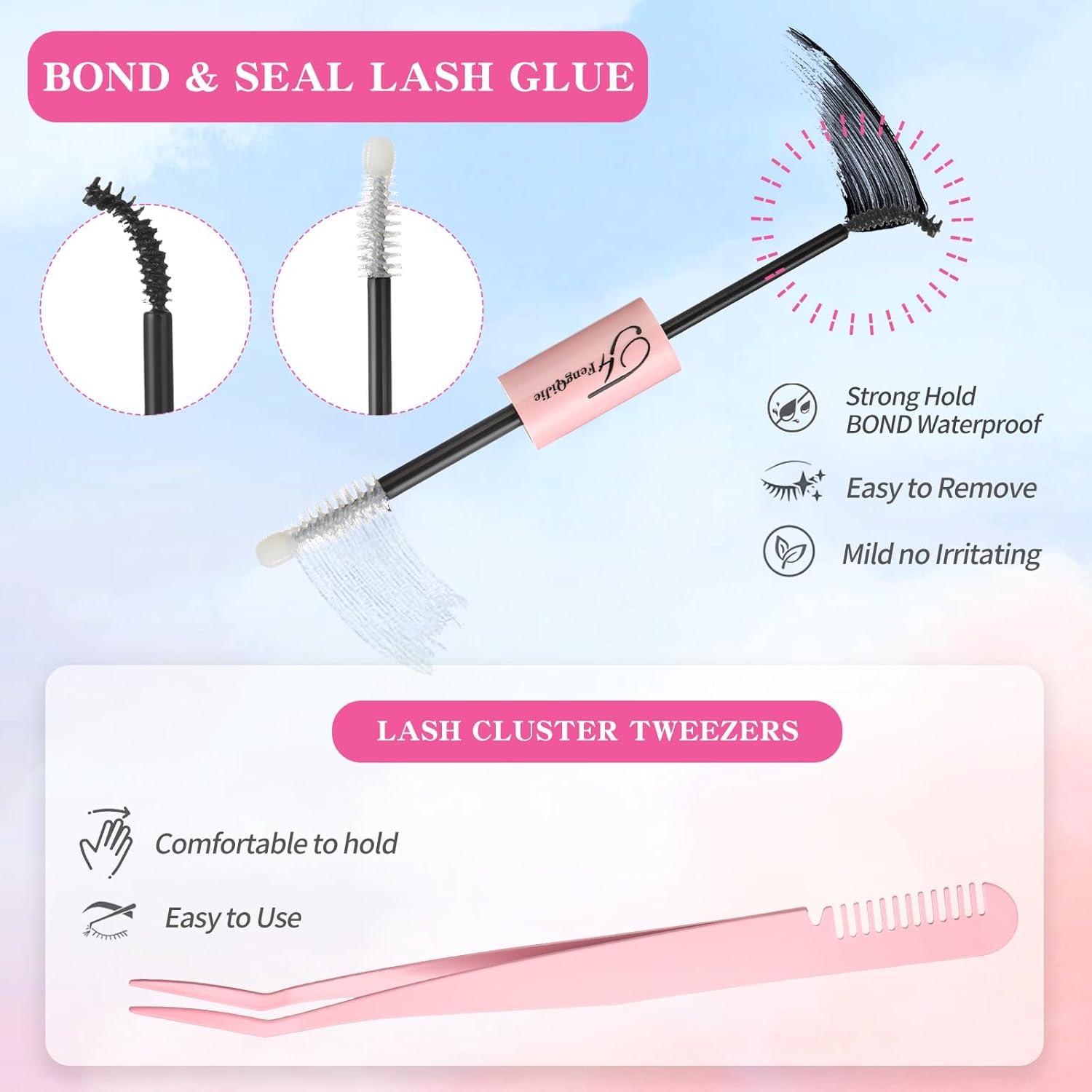 Kit de Extensión de Pestañas DIY FONXJE 240 Pestañas 10-18mm