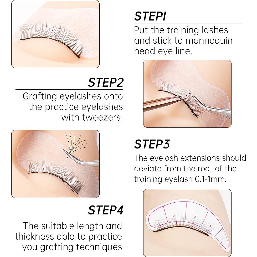 25 Pares Pestañas de Práctica Autoadhesivas YS para Extensiones