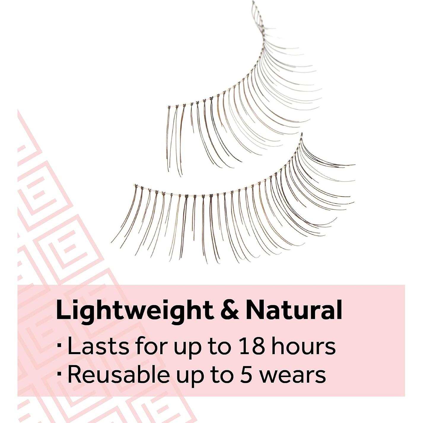 Pestañas Reutilizables Eylure Naturals No. 020 - 4 Pares, Negro