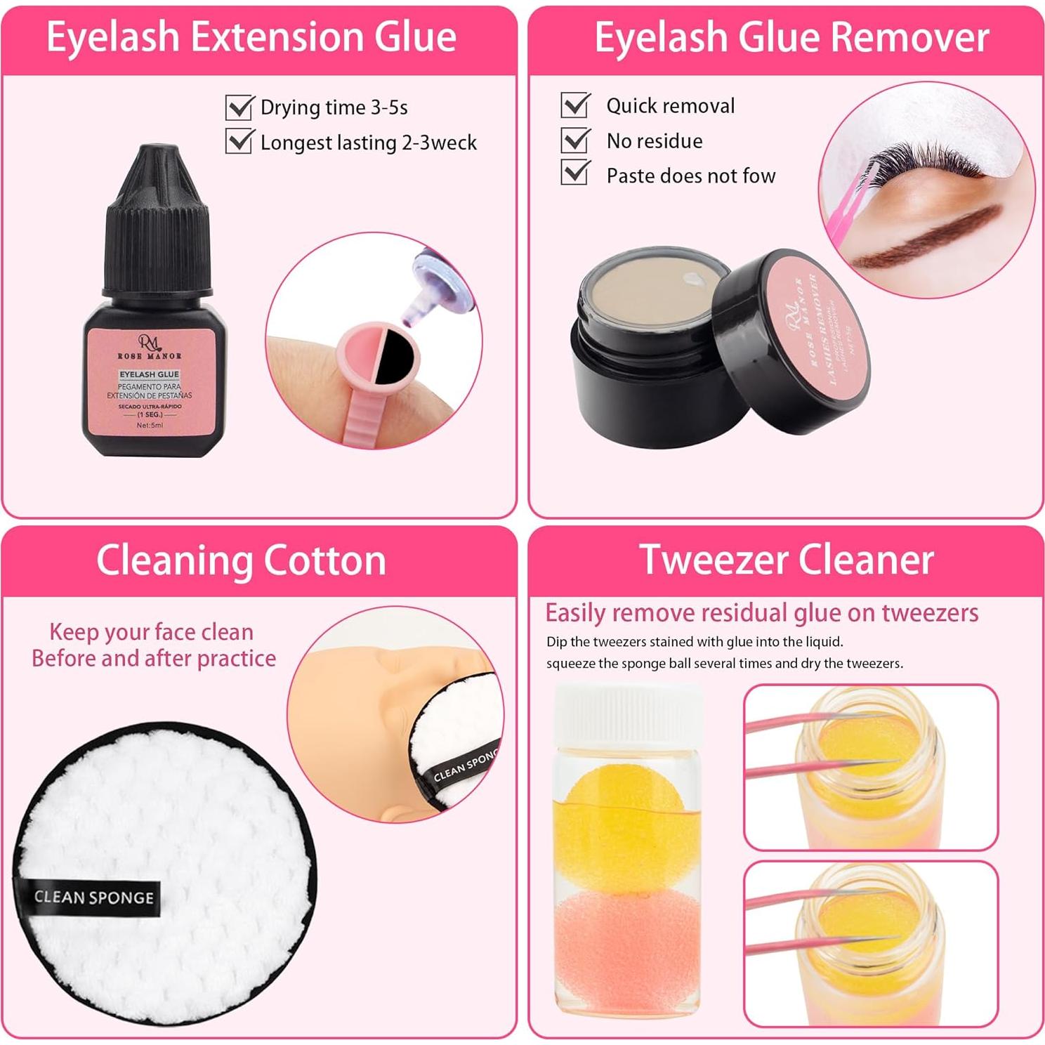 Kit de Extensión de Pestañas Rose Manor para Principiantes