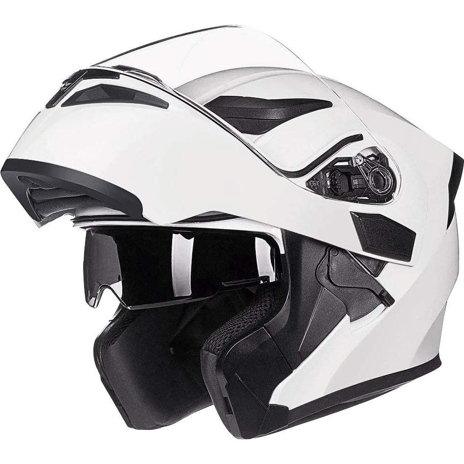 ILM Motorcycle Dual Visor Flip up Modular Full Face Helmet DOT 6 Colors Model 902