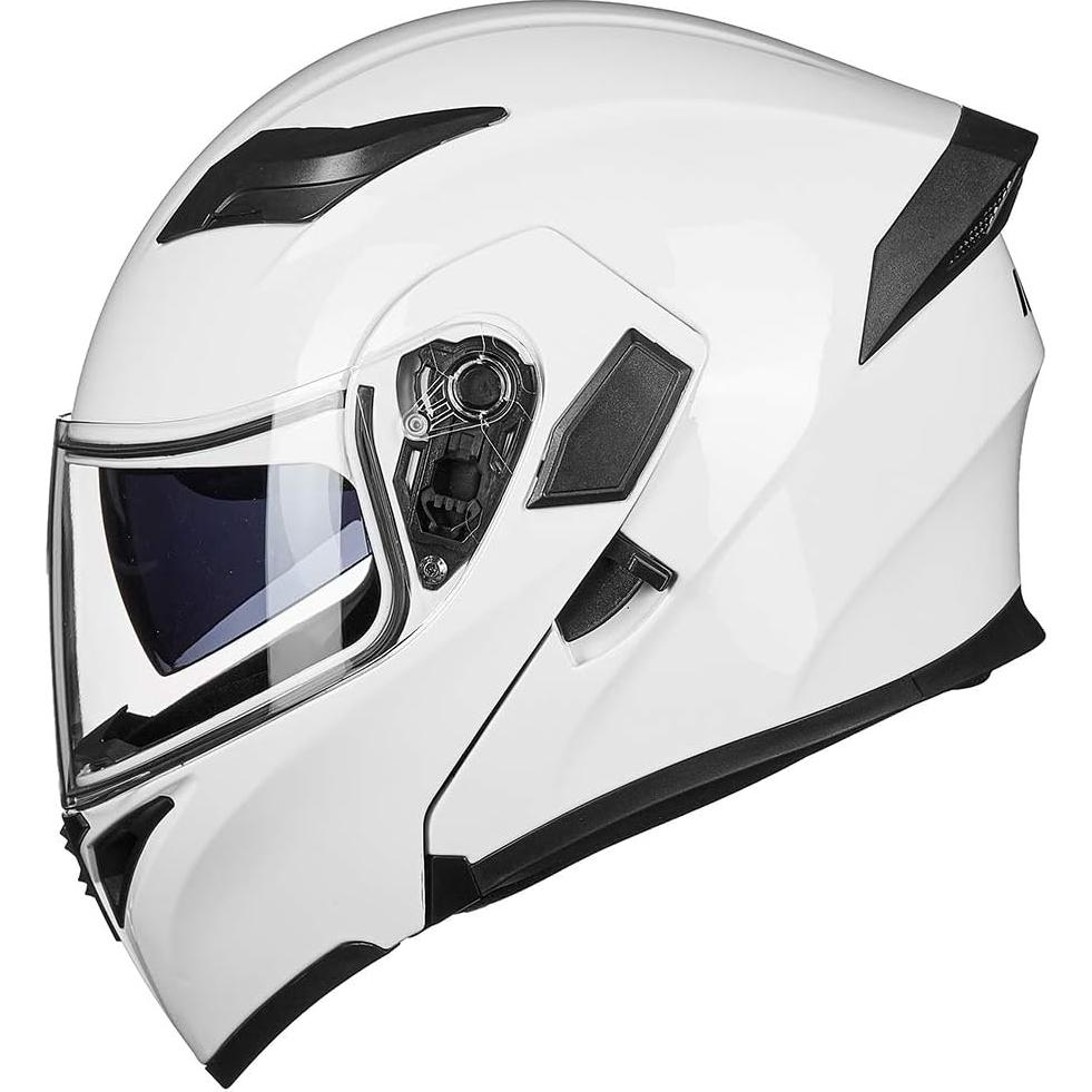 ILM Motorcycle Dual Visor Flip up Modular Full Face Helmet DOT 6 Colors Model 902