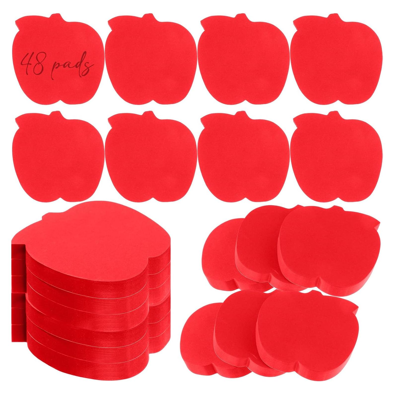 Notas Adhesivas en Forma de Manzana Kolldenn 48 Hojas Rojo