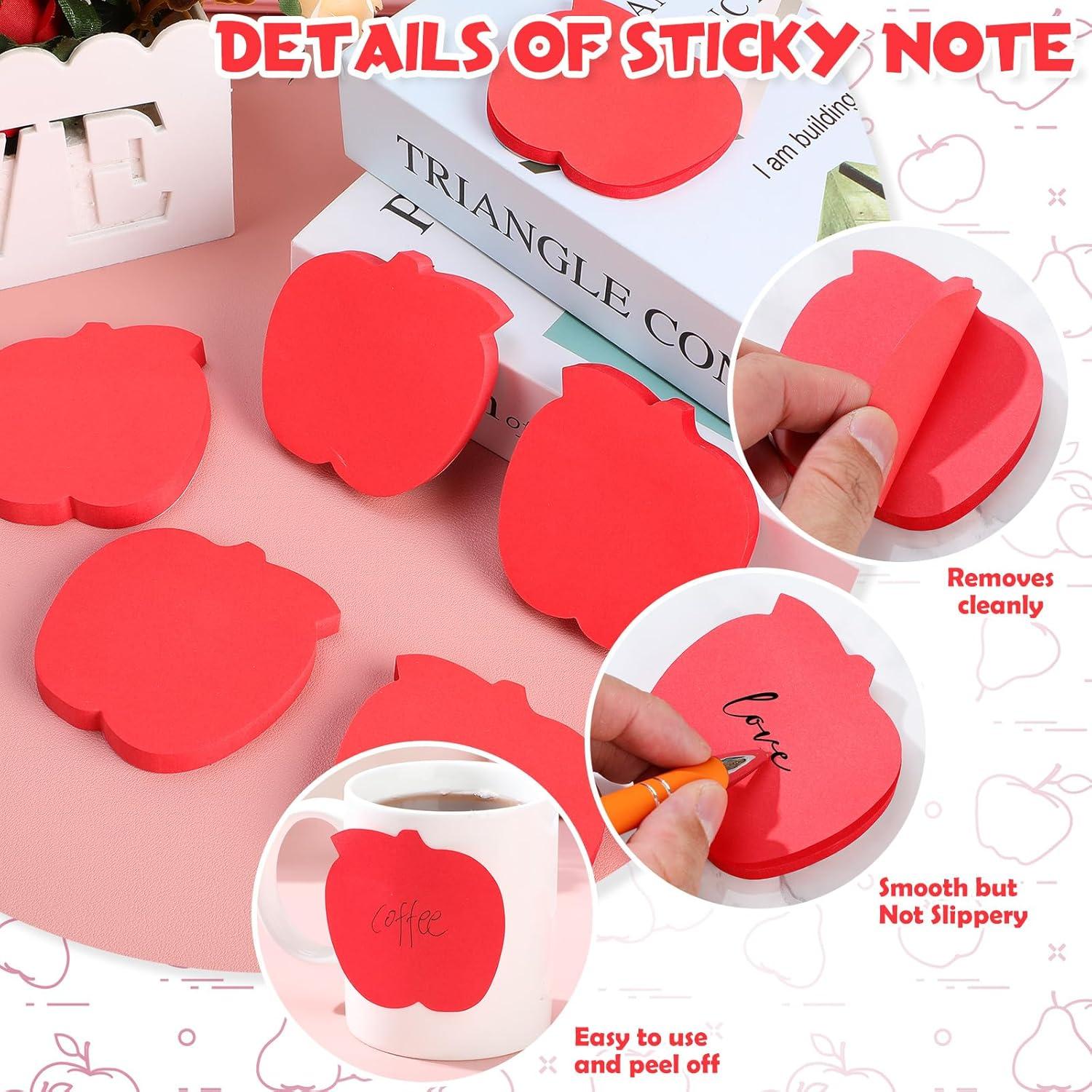 Notas Adhesivas en Forma de Manzana Kolldenn 48 Hojas Rojo