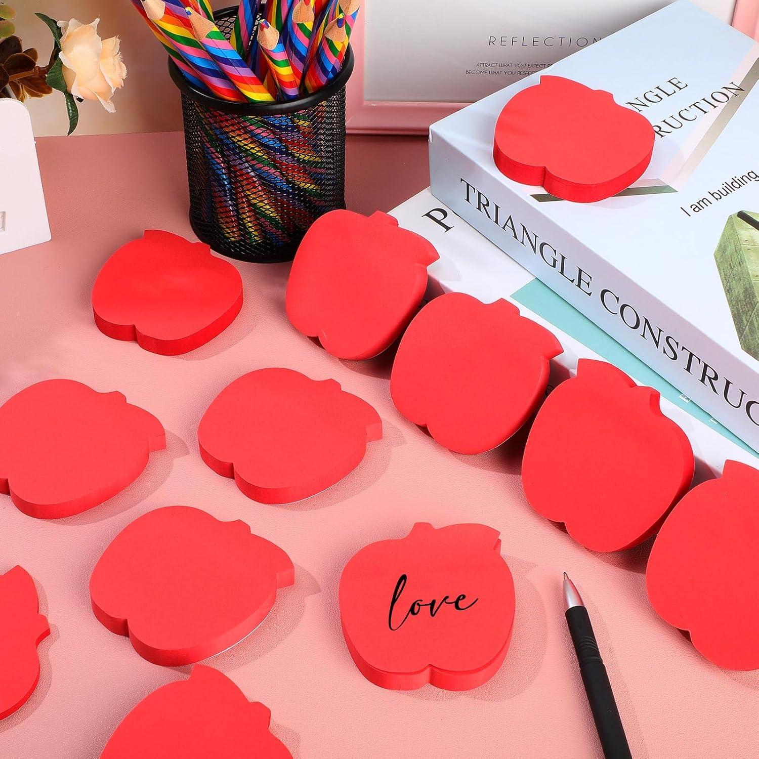Notas Adhesivas en Forma de Manzana Kolldenn 48 Hojas Rojo