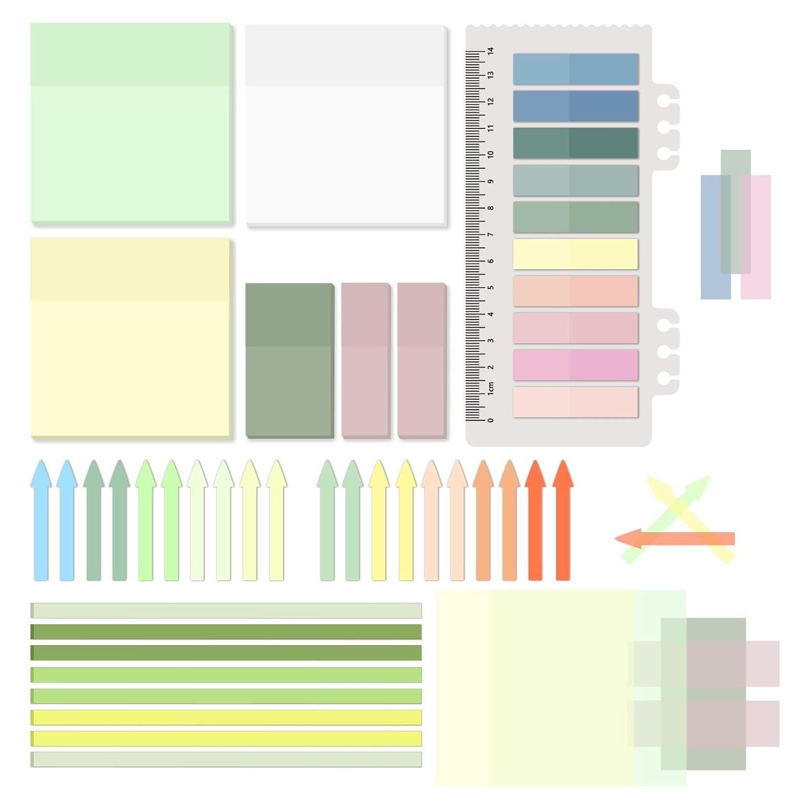 Notas Adhesivas Transparentes Valtiner 1060 Hojas Morandi