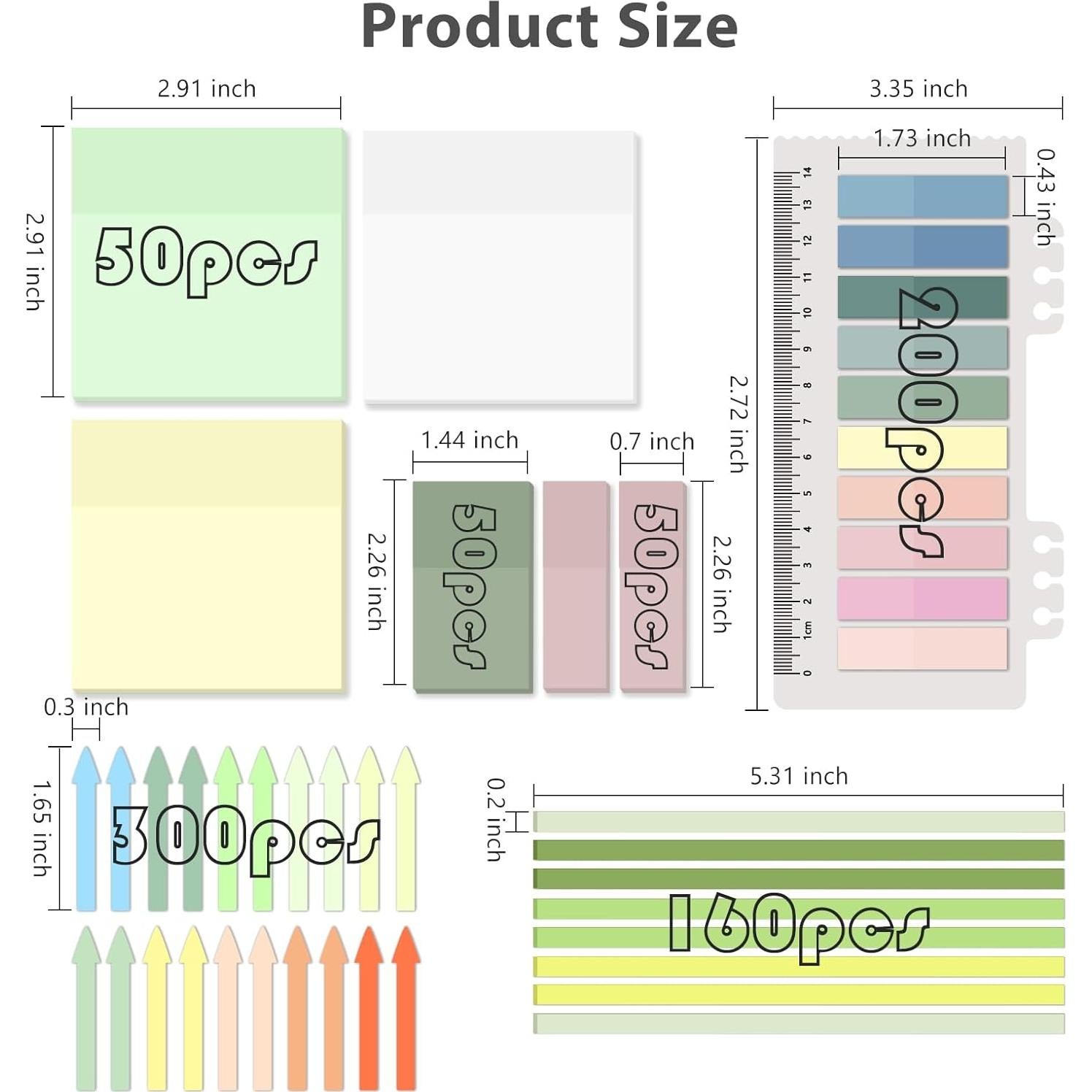 Notas Adhesivas Transparentes Valtiner 1060 Hojas Morandi