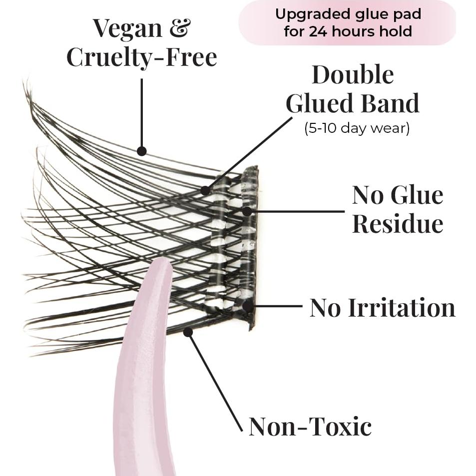 Pestañas Postizas Autoadhesivas Glam Lash - 60pcs Volumen