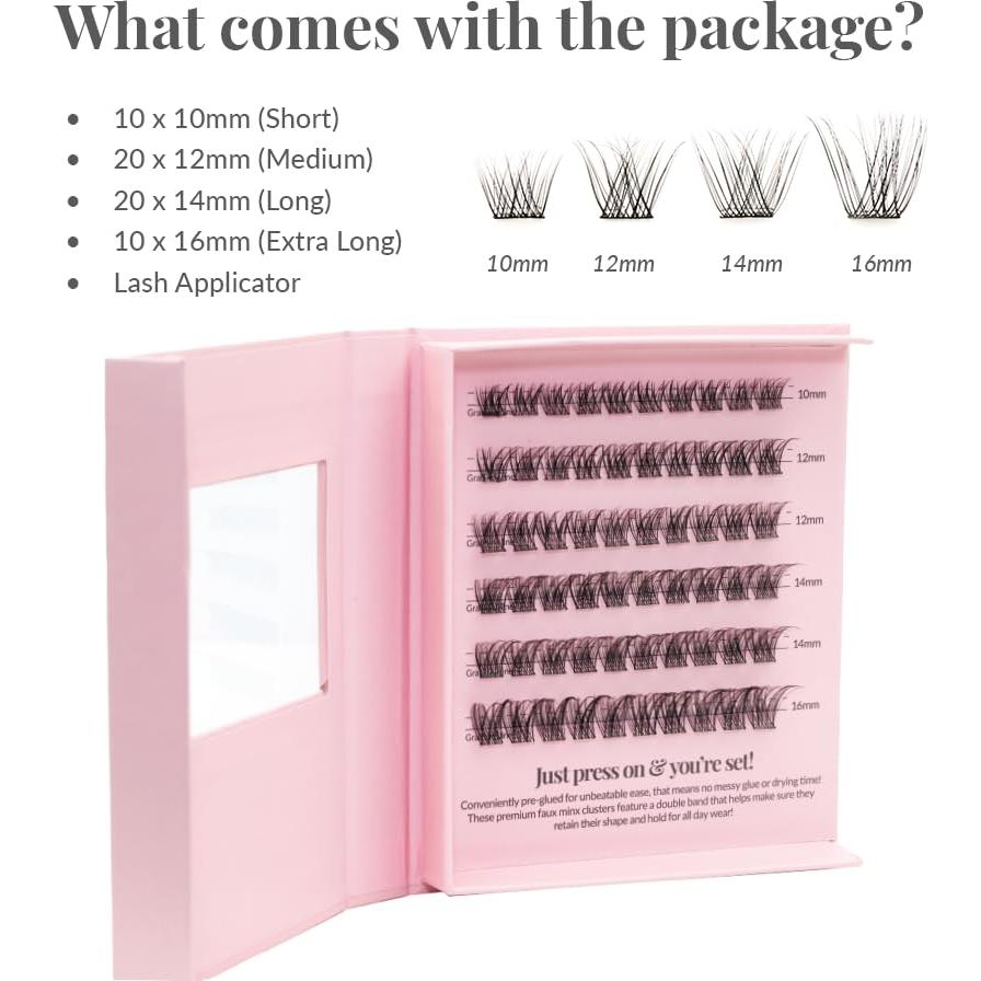 Pestañas Postizas Autoadhesivas Glam Lash - 60pcs Volumen