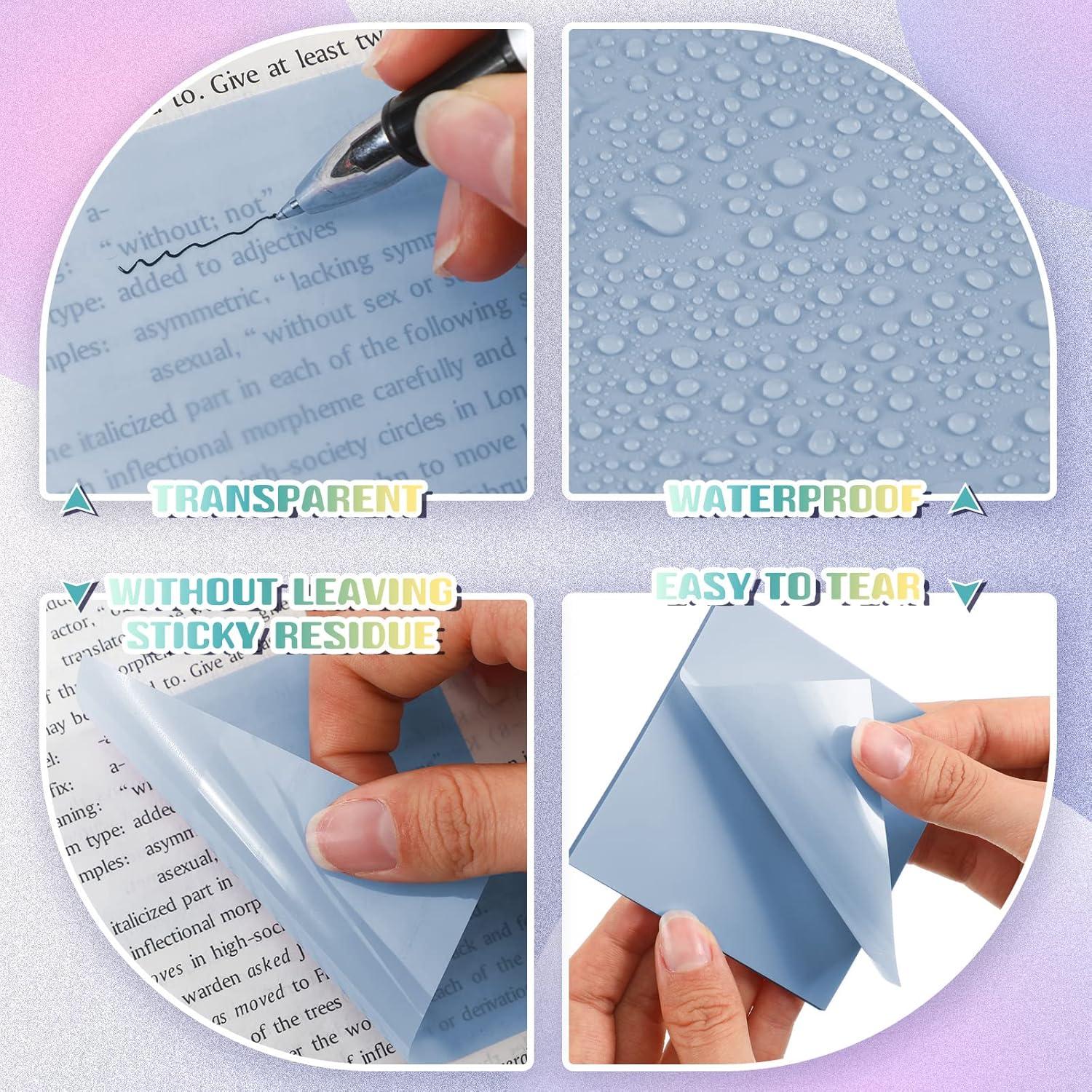 Notas Adhesivas Transparentes Jetec 10 Paquetes 500 Hojas 7.6x7.6cm