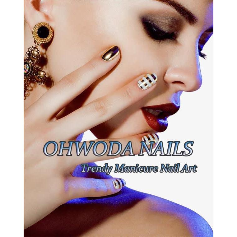 Uñas Postizas Cuadradas Cortas OHWODA 24Pcs Flores Marfil