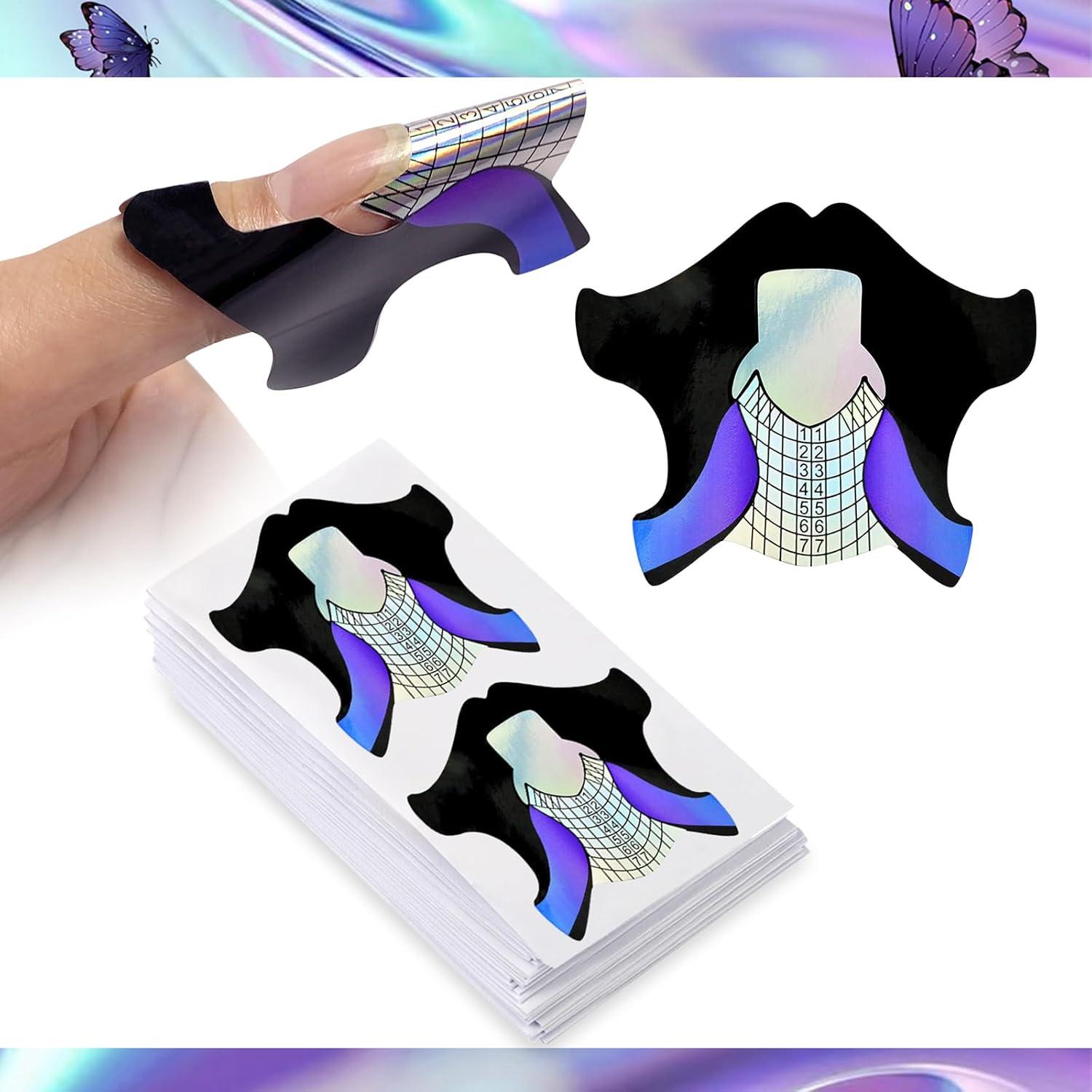 100 Piezas Formas de Uñas Adhesivas Honey Joy para Gel