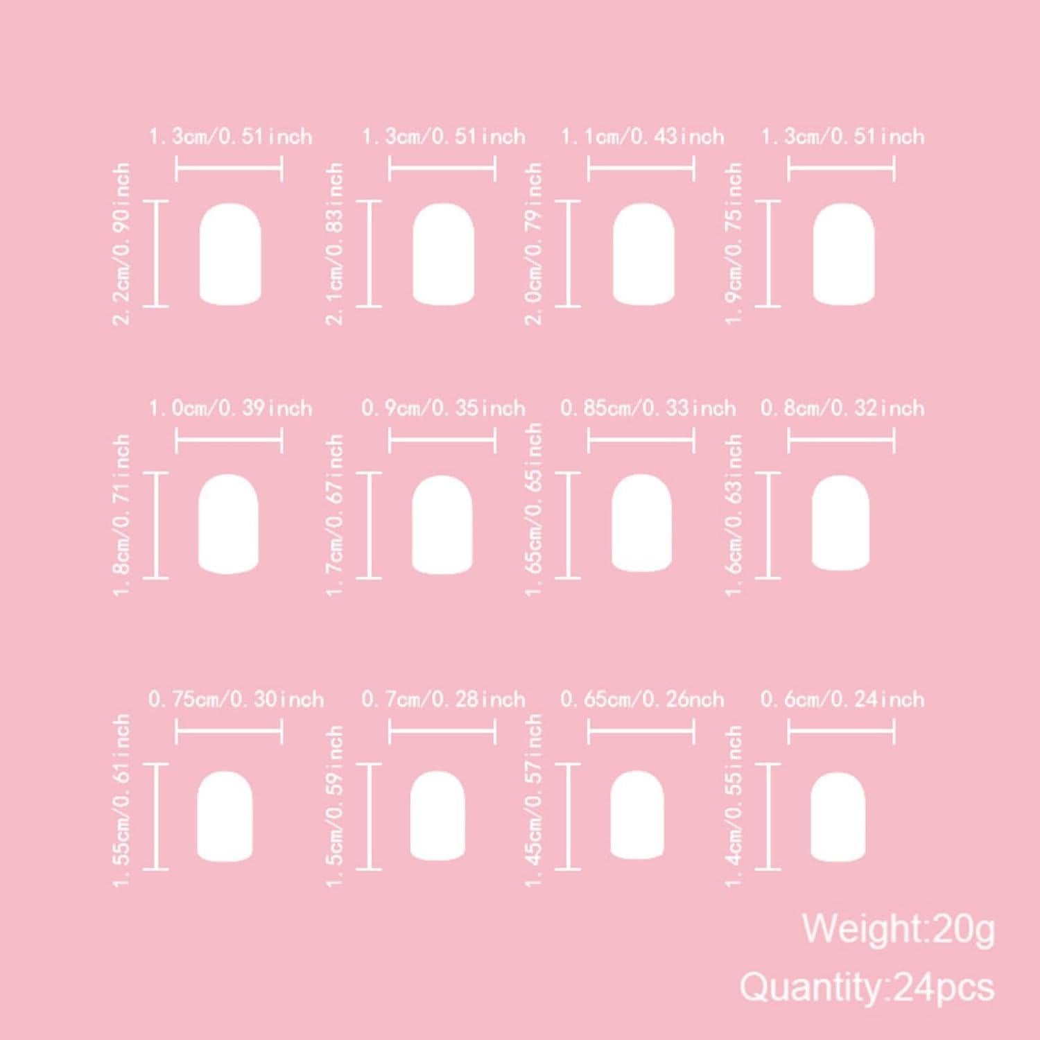 French Tip Press on Nails Short Square Fake Nails Shiny False Nails Colorful Tip Glossy Full Cover Acrylic Glue on Nails Reusable Artificial Stick on Nails for Women Manicure 24 Pcs