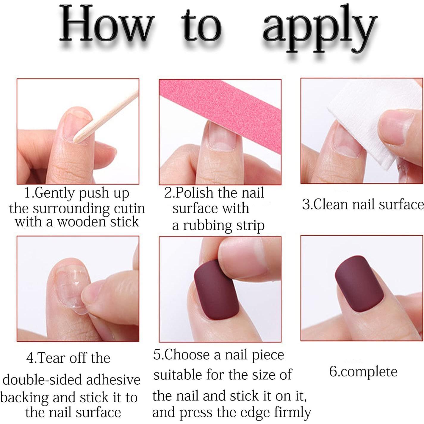 French Tip Press on Nails Short Square Fake Nails Shiny False Nails Colorful Tip Glossy Full Cover Acrylic Glue on Nails Reusable Artificial Stick on Nails for Women Manicure 24 Pcs