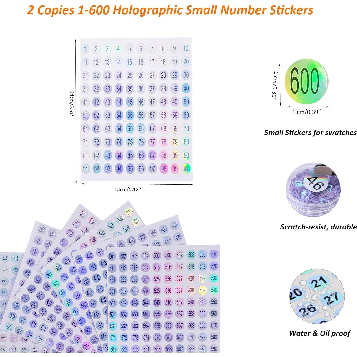 Conjunto de Etiquetas Numéricas Holográficas URGINO 1-600