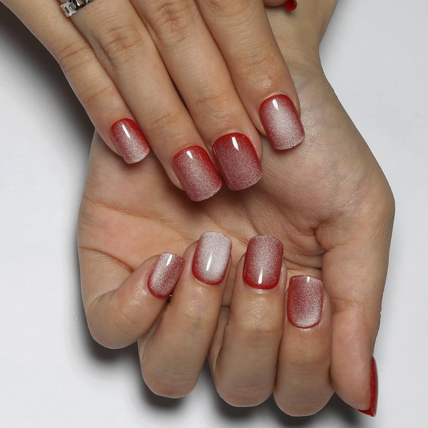 Uñas Postizas Cortas Stbisen Jelly Rouge Efecto Gradiente
