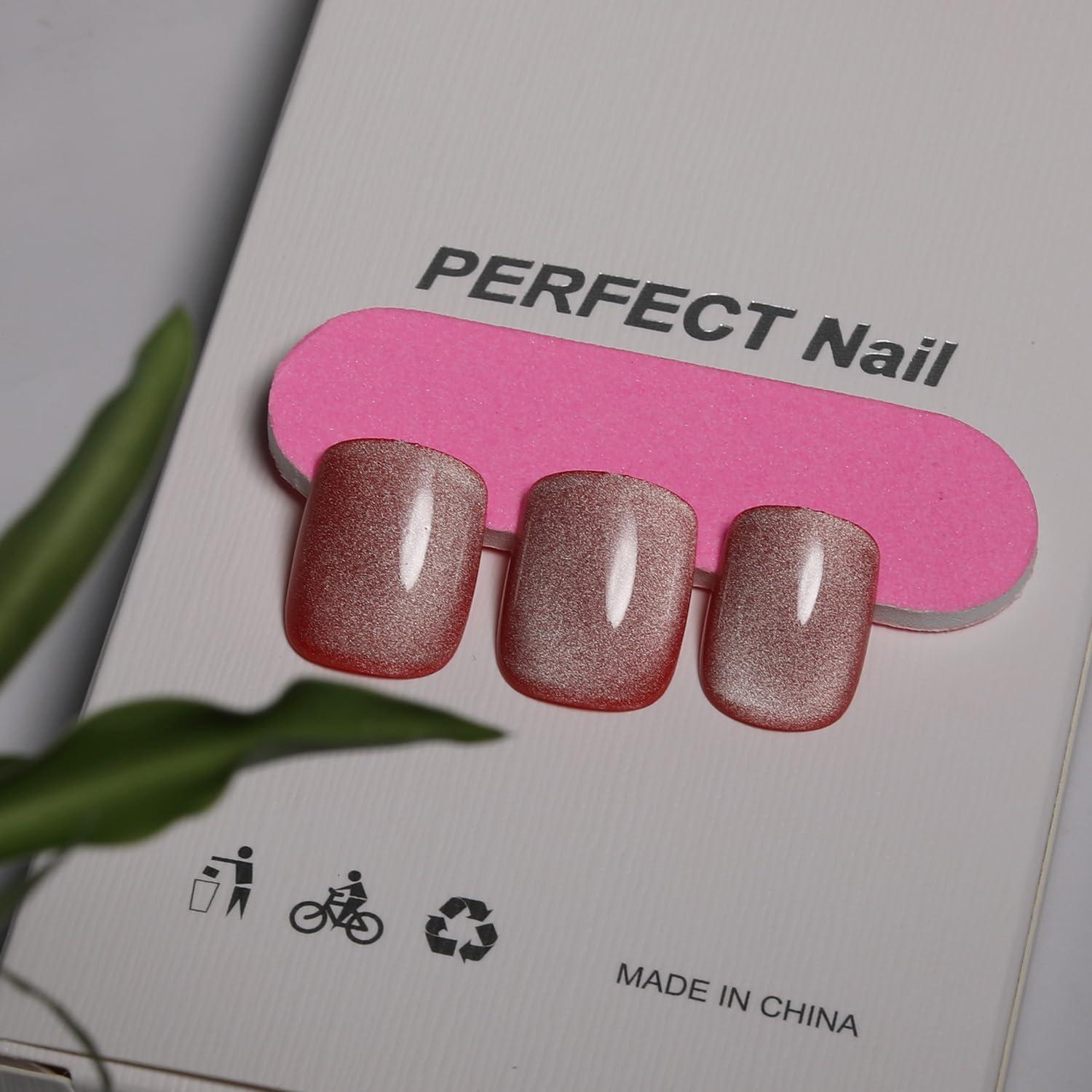 Uñas Postizas Cortas Stbisen Jelly Rouge Efecto Gradiente