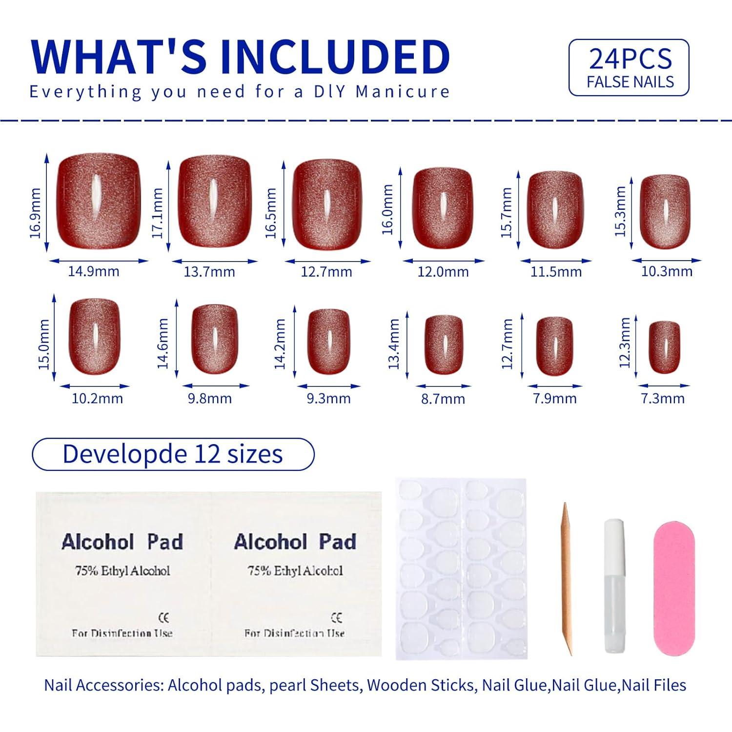 Uñas Postizas Cortas Stbisen Jelly Rouge Efecto Gradiente